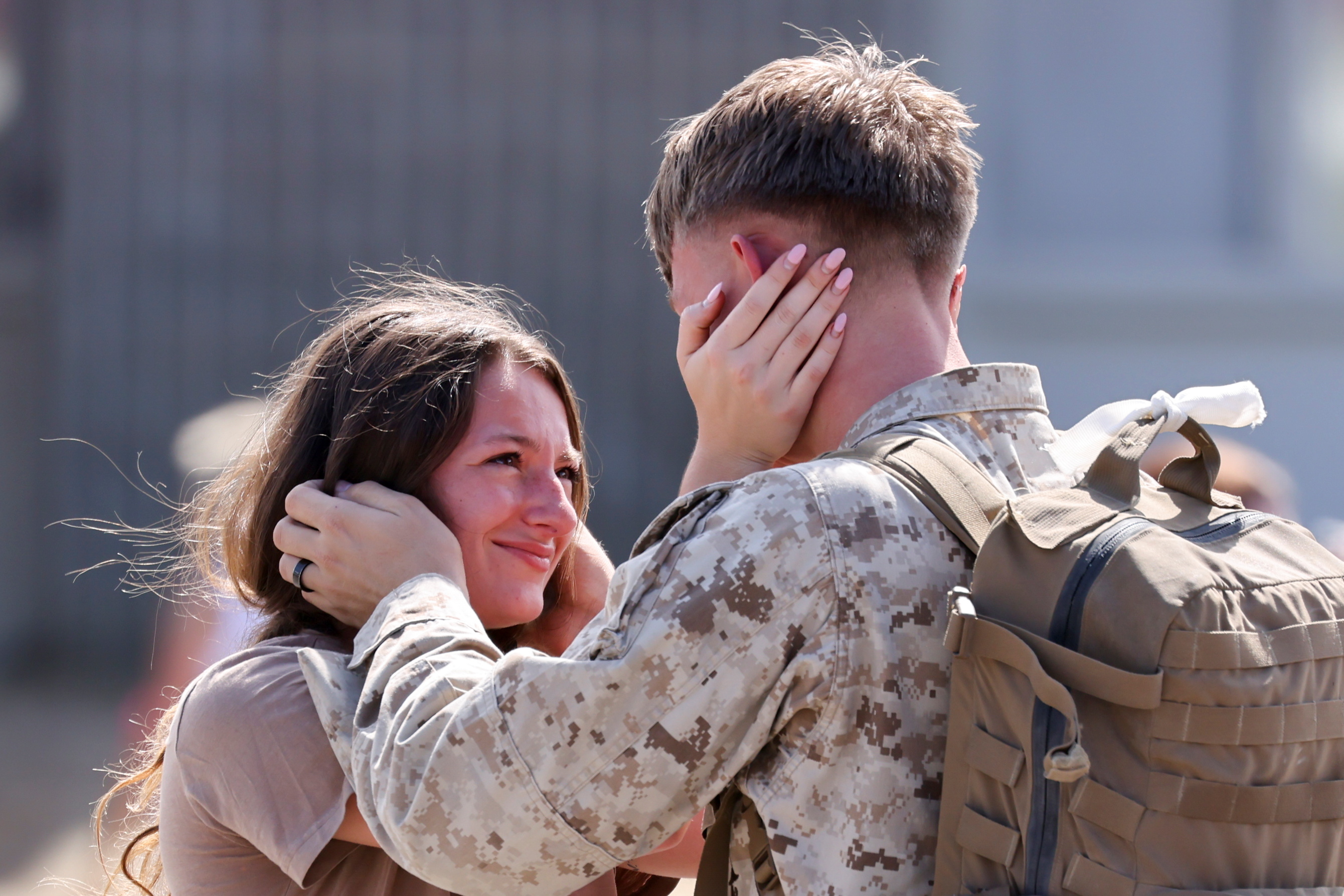 Marines who had been deployed to Afghanistan return to U.S. Marine Base Camp Pendleton in Oceanside