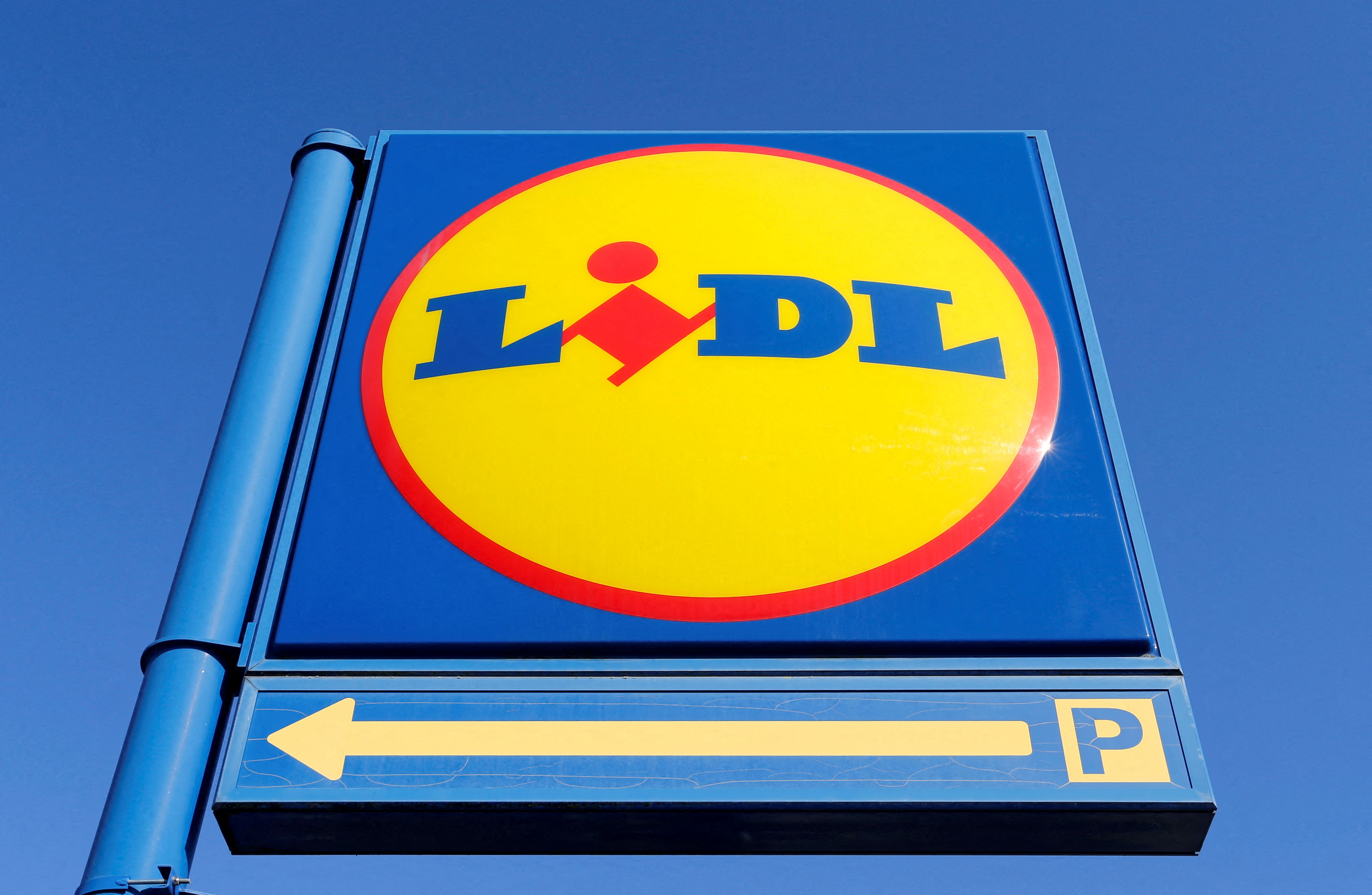 The logo of retailer Lidl is seen in Bordeaux