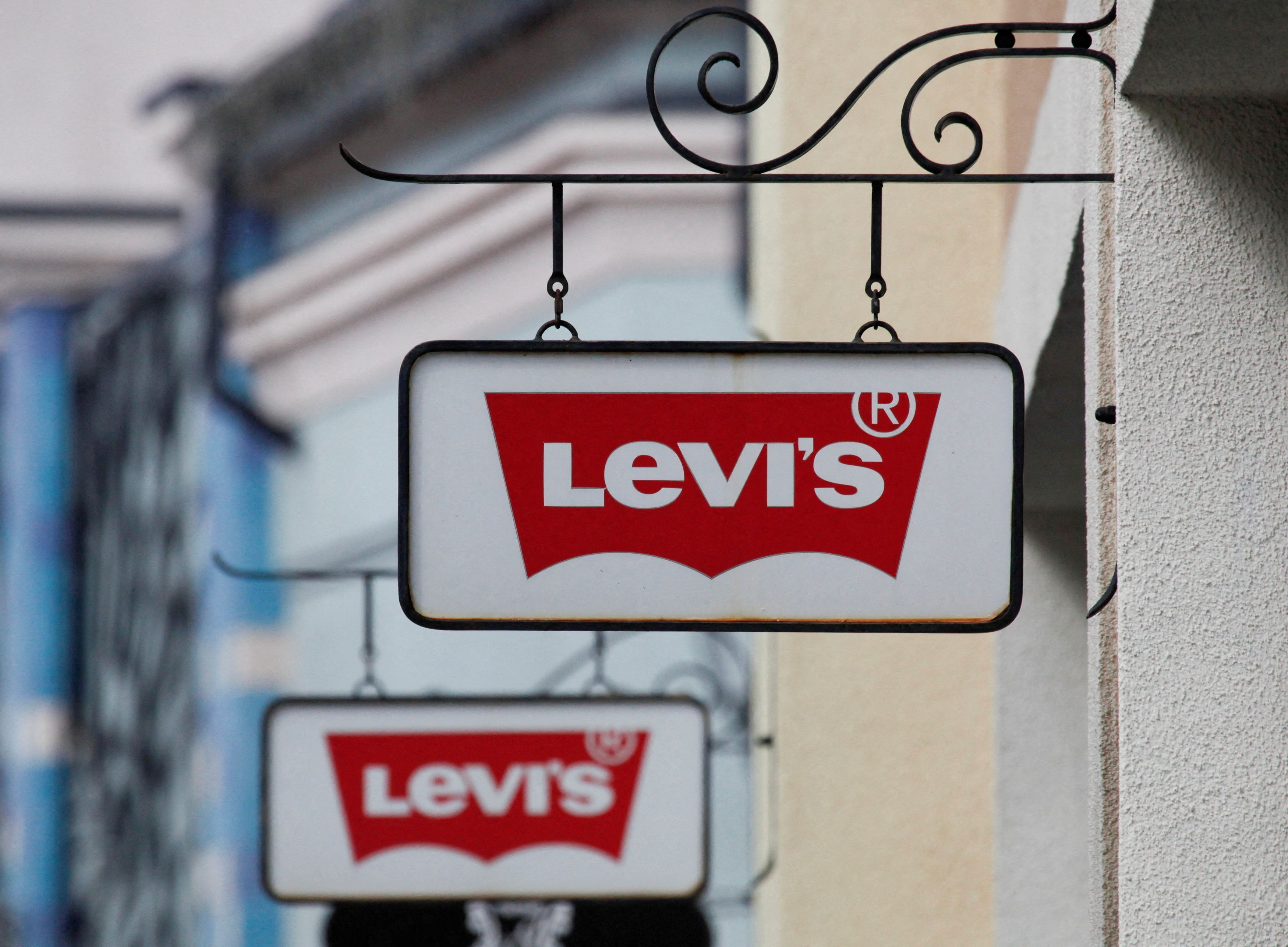 Levi's store logo is seen on a shopping center at the outlet village Belaya Dacha outside Moscow