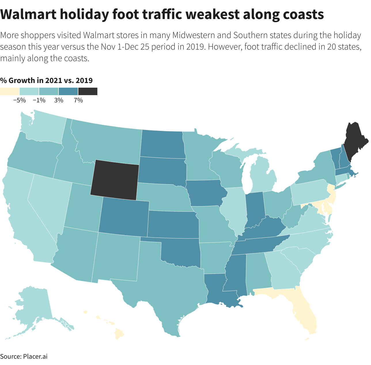 Walmart holiday foot traffic weakest along coasts Walmart holiday foot traffic weakest along coasts