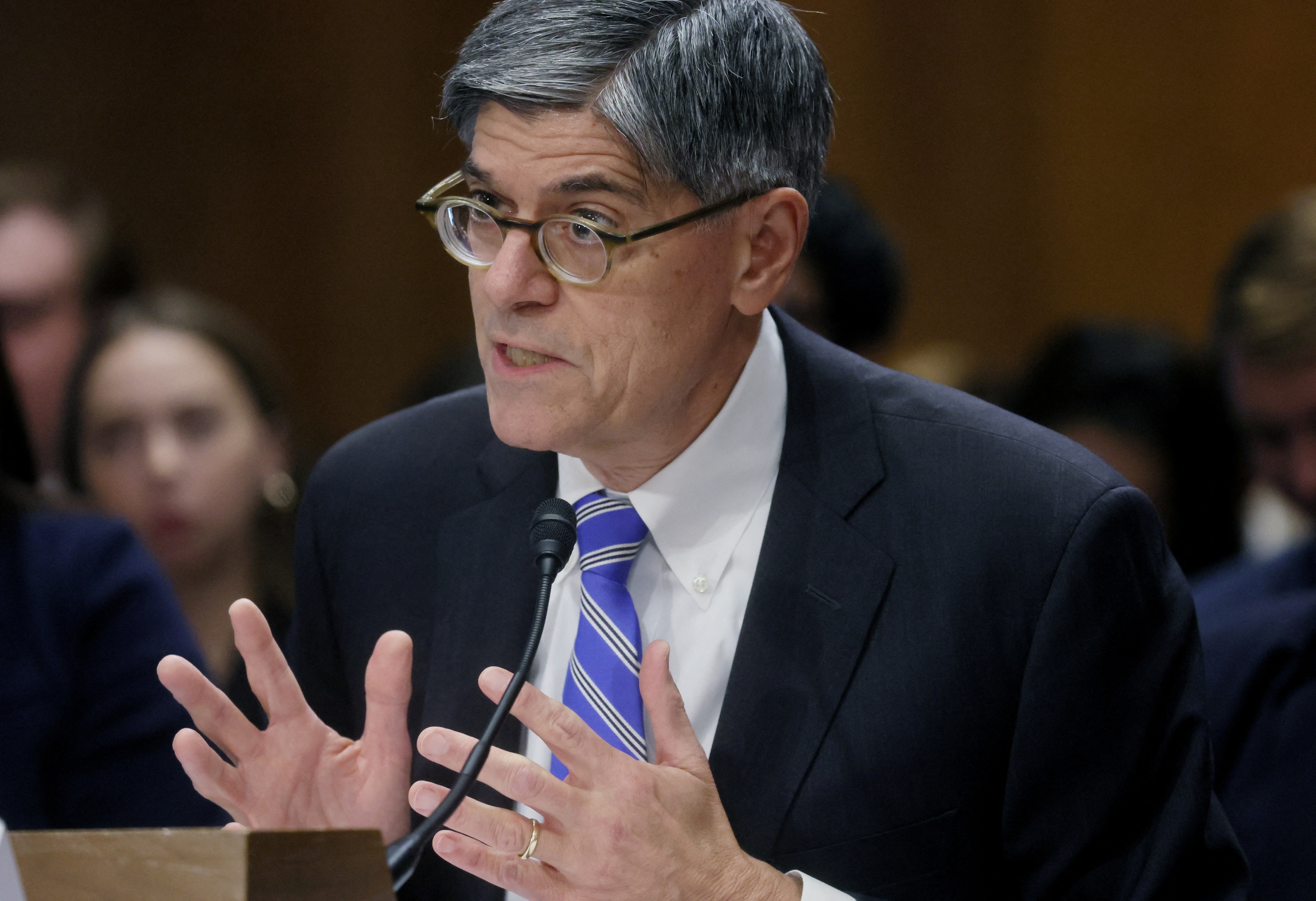 Jack Lew testifies in a Senate Foreign Relations Committee confirmation hearing for U.S. ambassador to Israel