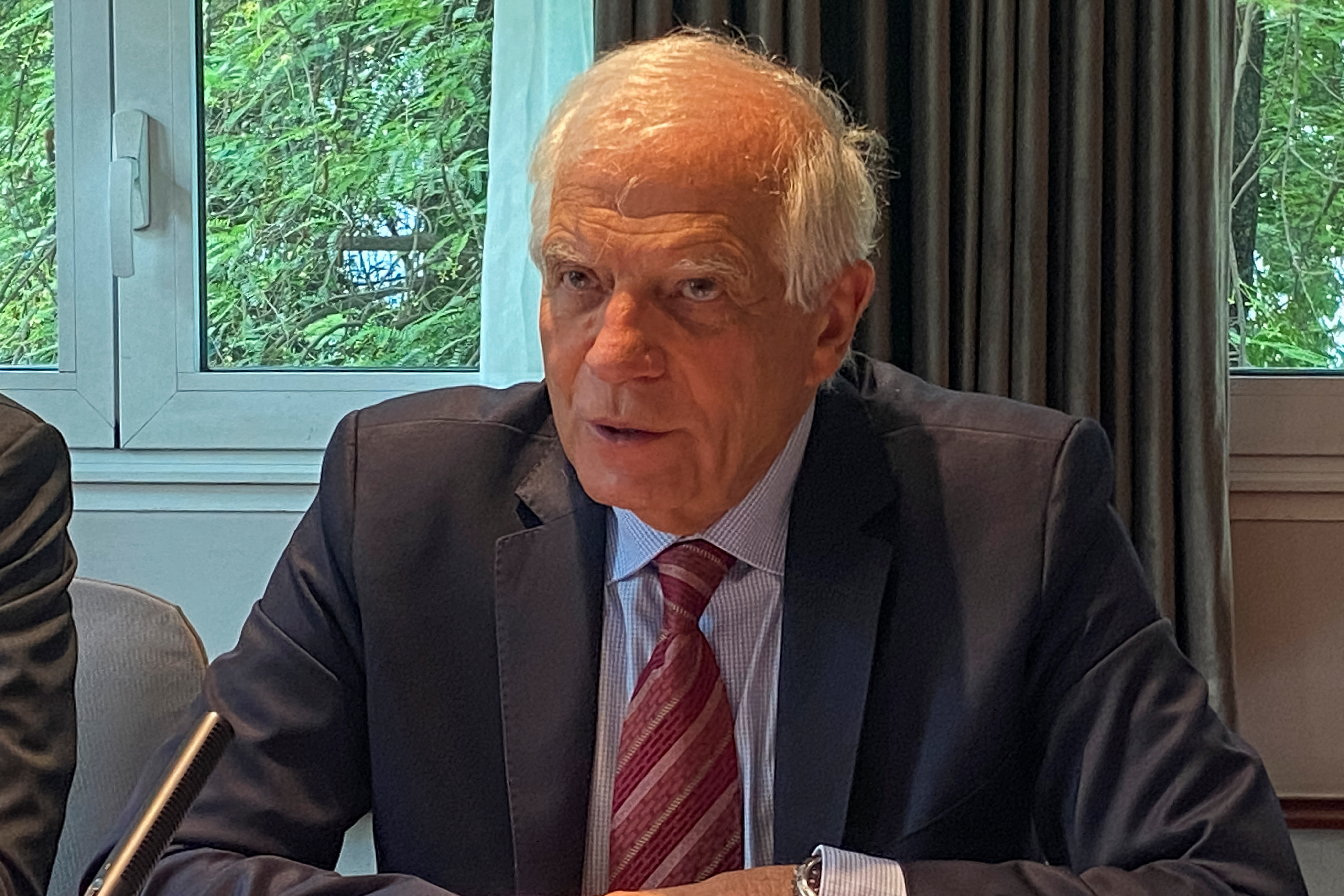 EU High Representative for Foreign Affairs and Security Policy Borrell speaks during a press conference in Hanoi