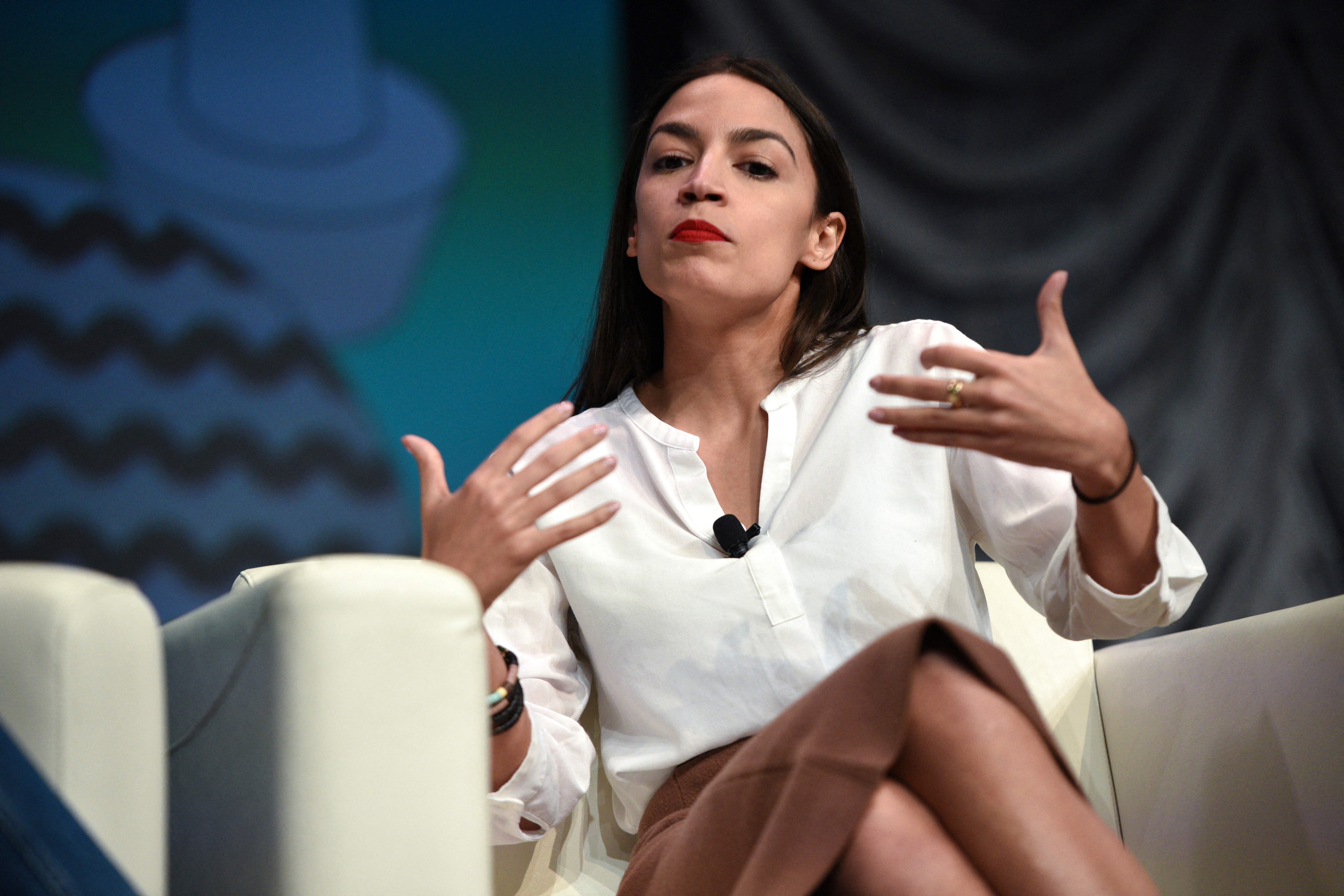 U.S. Congresswoman Alexandria Ocasio-Cortez speaks about the first few months of her tenure in congress with Briahna Gray at the South by Southwest (SXSW) conference and festivals in Austin, Texas