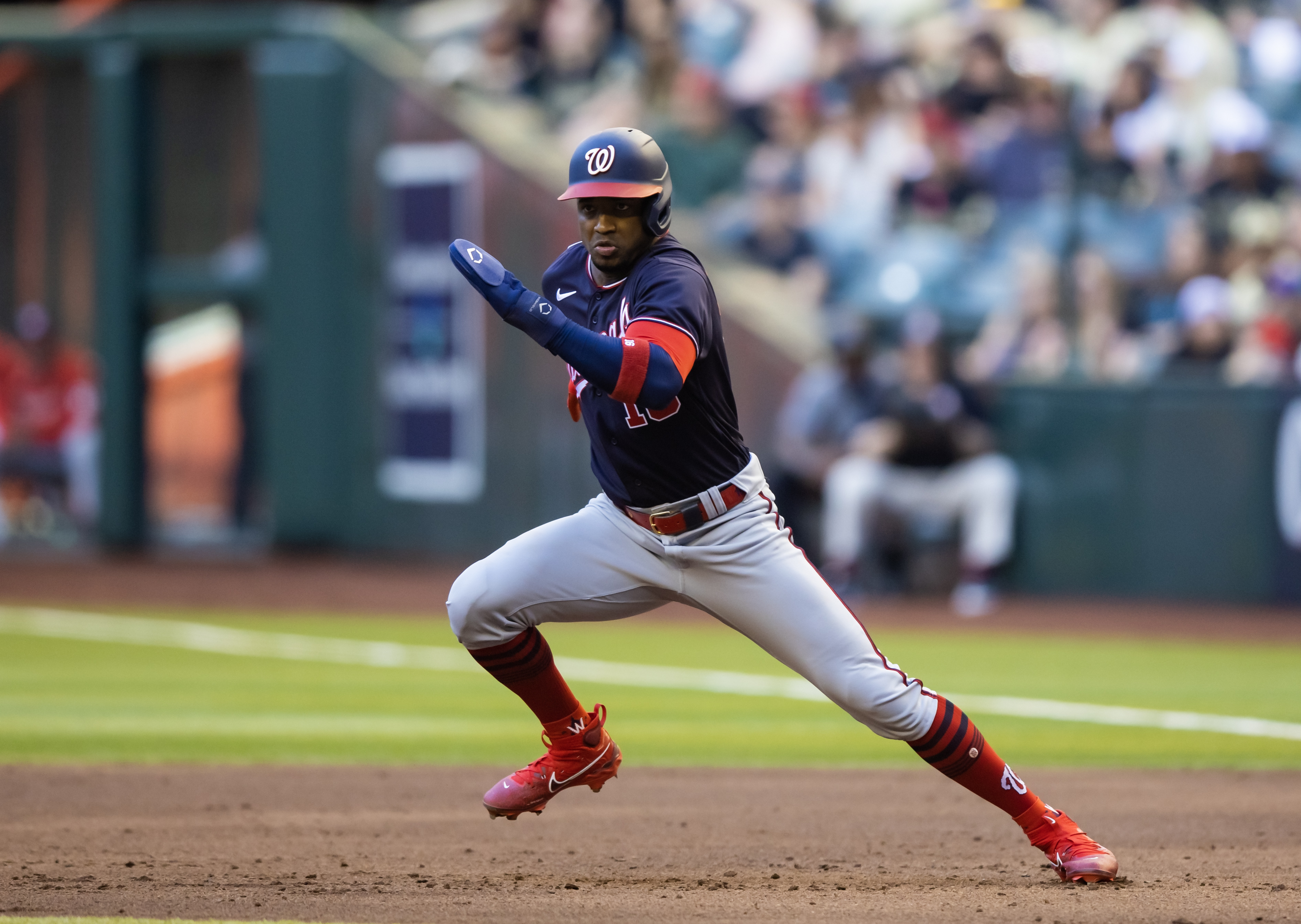 Arizona Diamondbacks' Lourdes Gurriel Jr. looks on during a baseball game  against the Washington Nationals, Thursday, June 22, 2023, in Washington.  (AP Photo/Nick Wass Stock Photo - Alamy