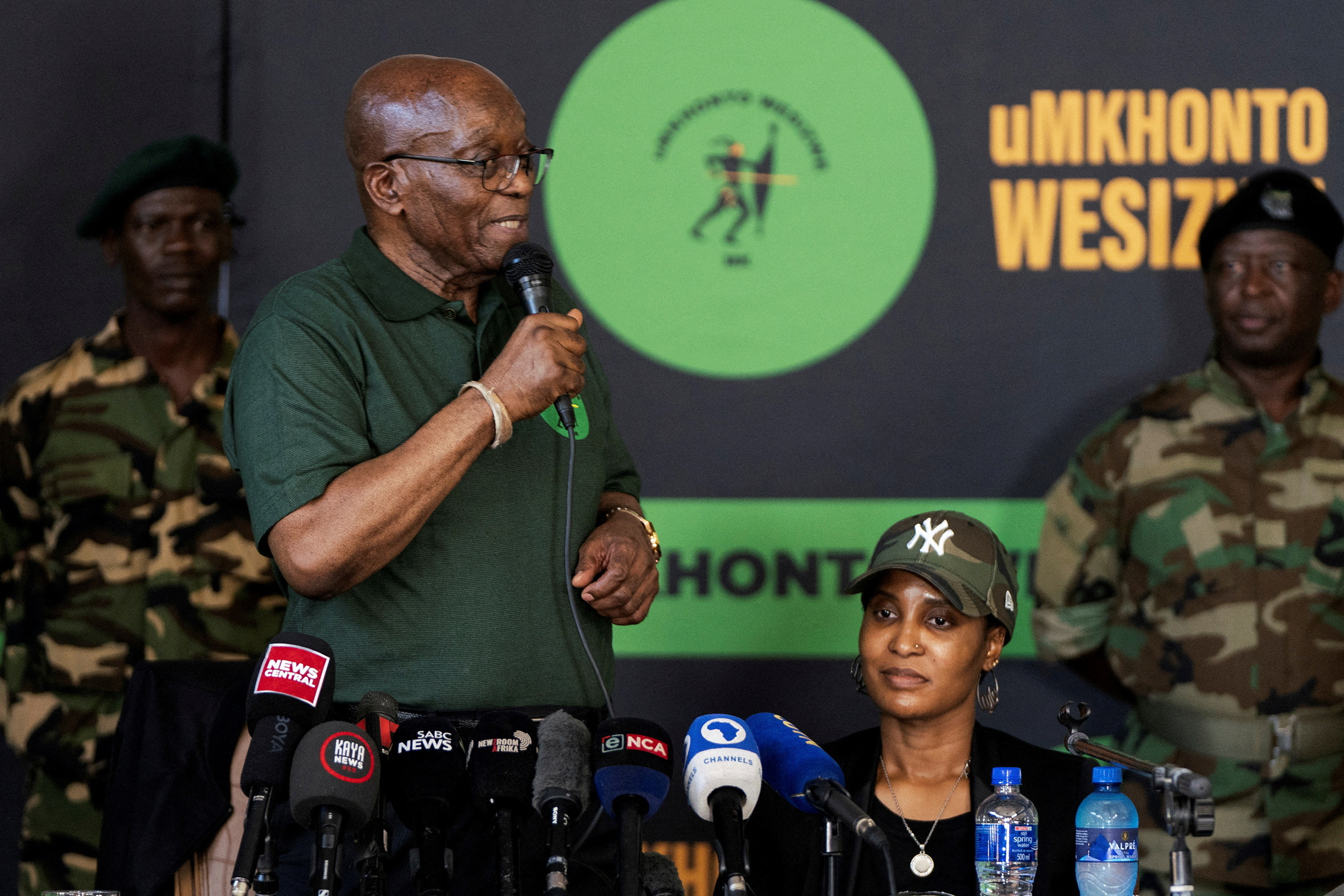 Former South African President Jacob Zuma speaks about his political future at a press conference in Soweto, in Johannesburg