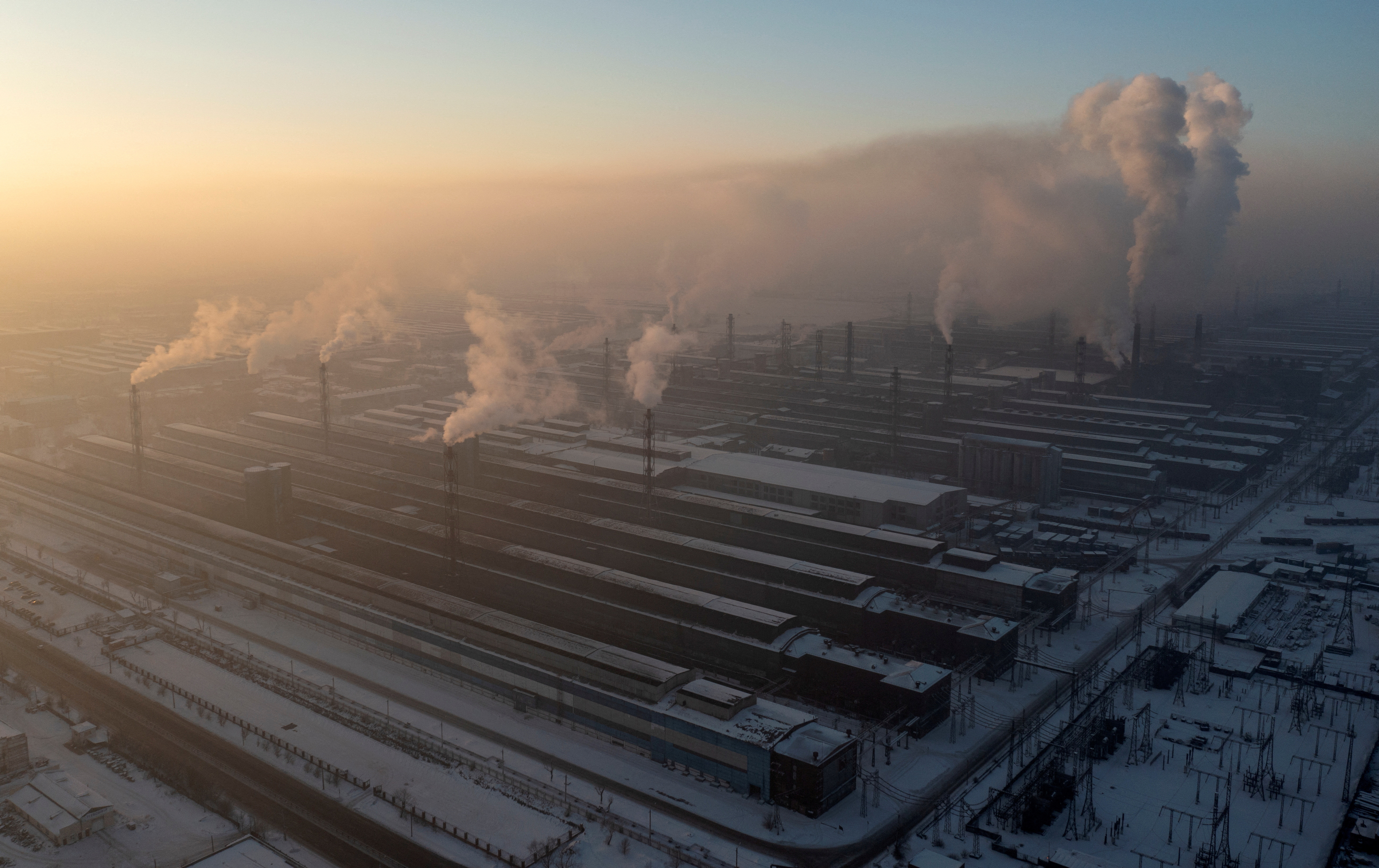 A view shows Rusal aluminium smelter in Krasnoyarsk