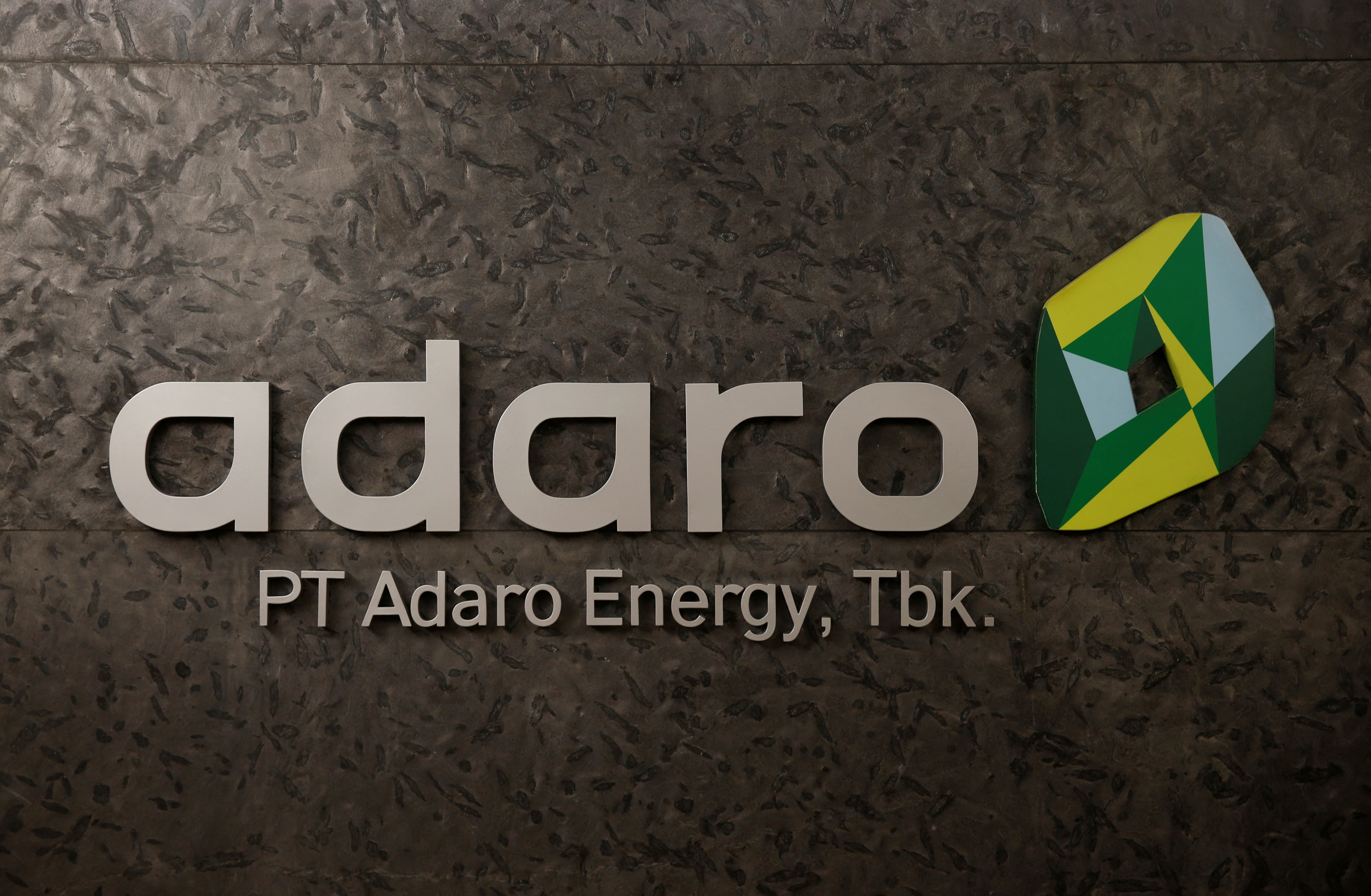 The logo of PT Adaro Energy as seen at PT Adaro Energy headquarters in Jakarta
