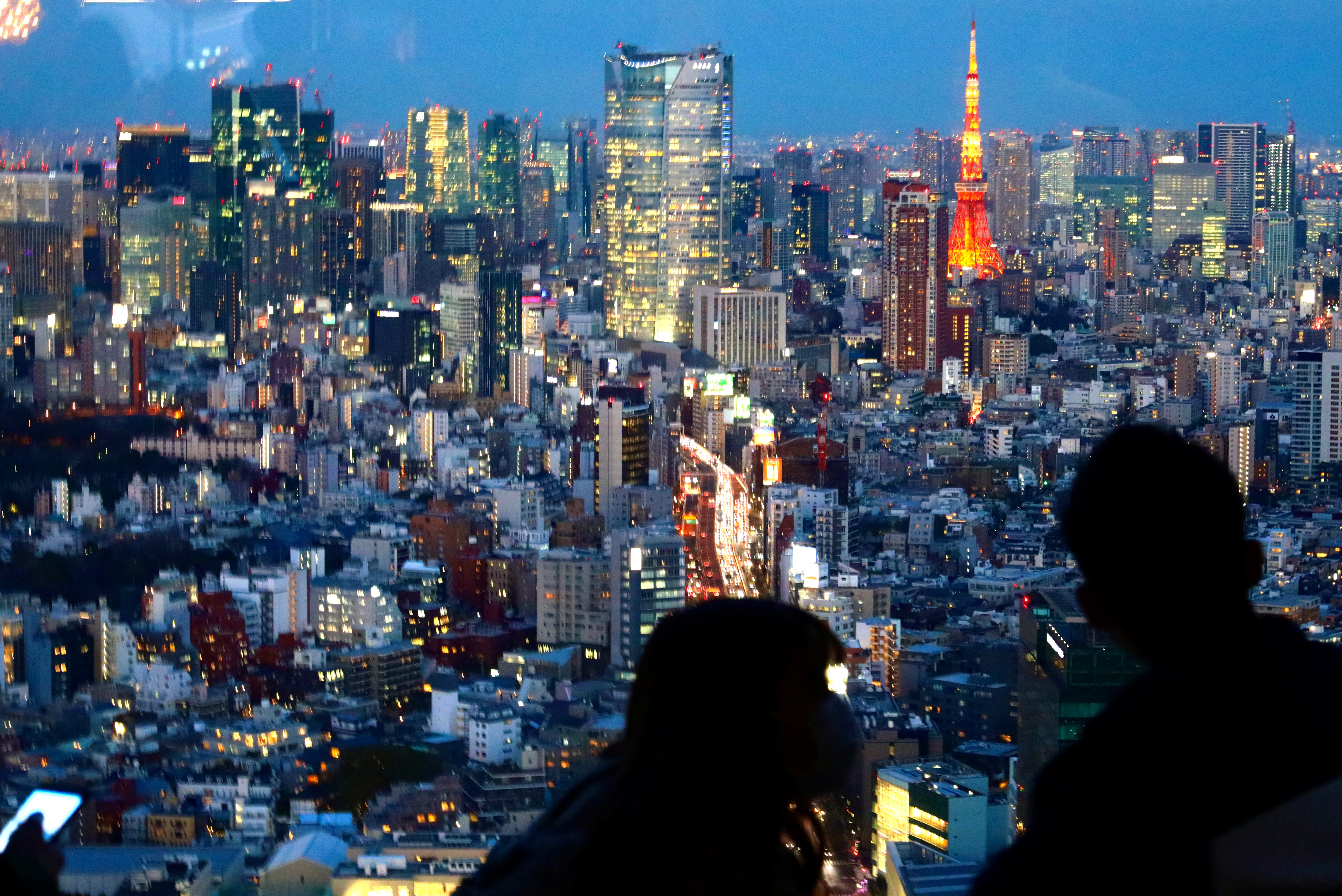 東京の東京タワー全景