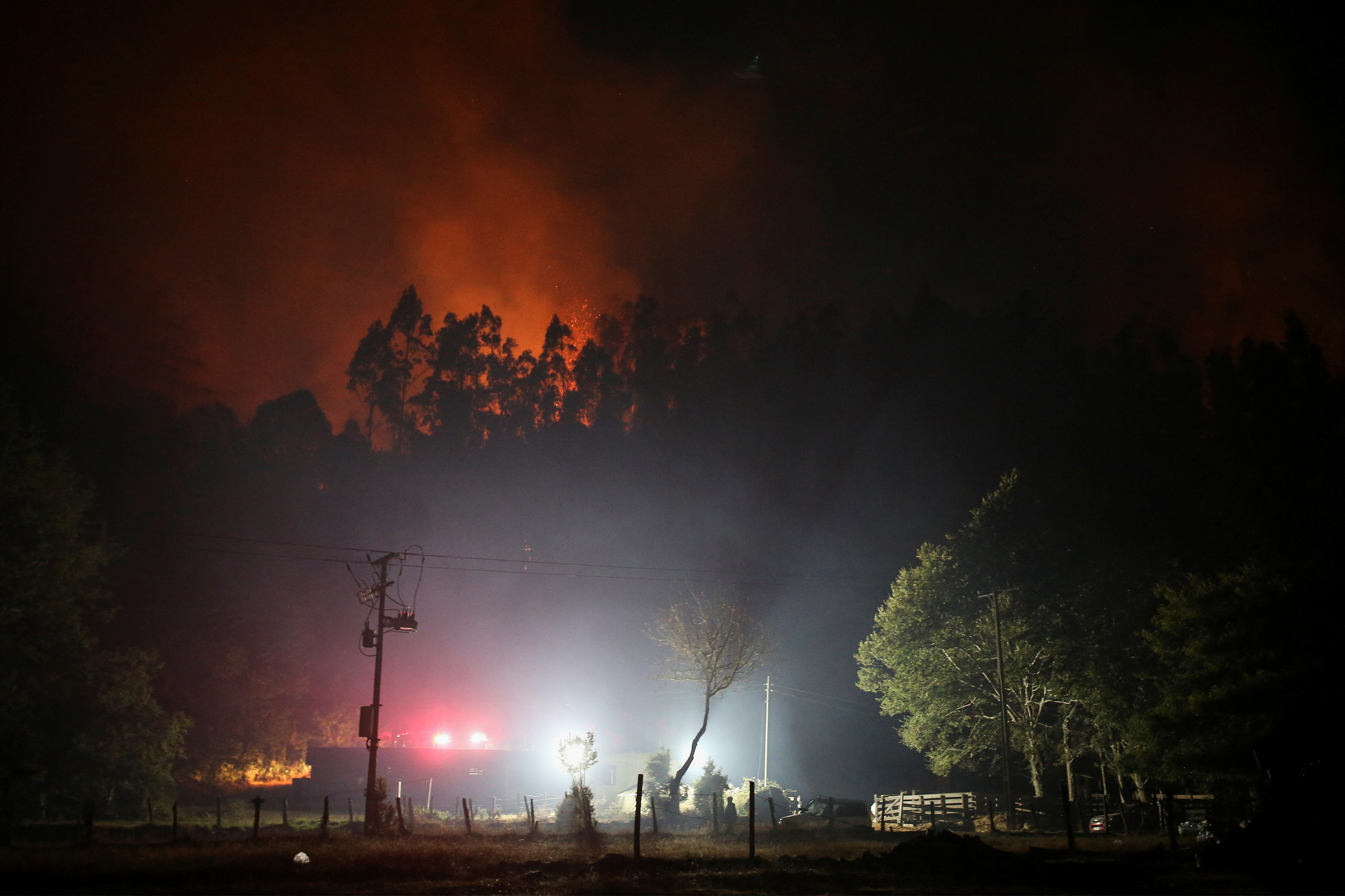 Wildfire burns in Chile