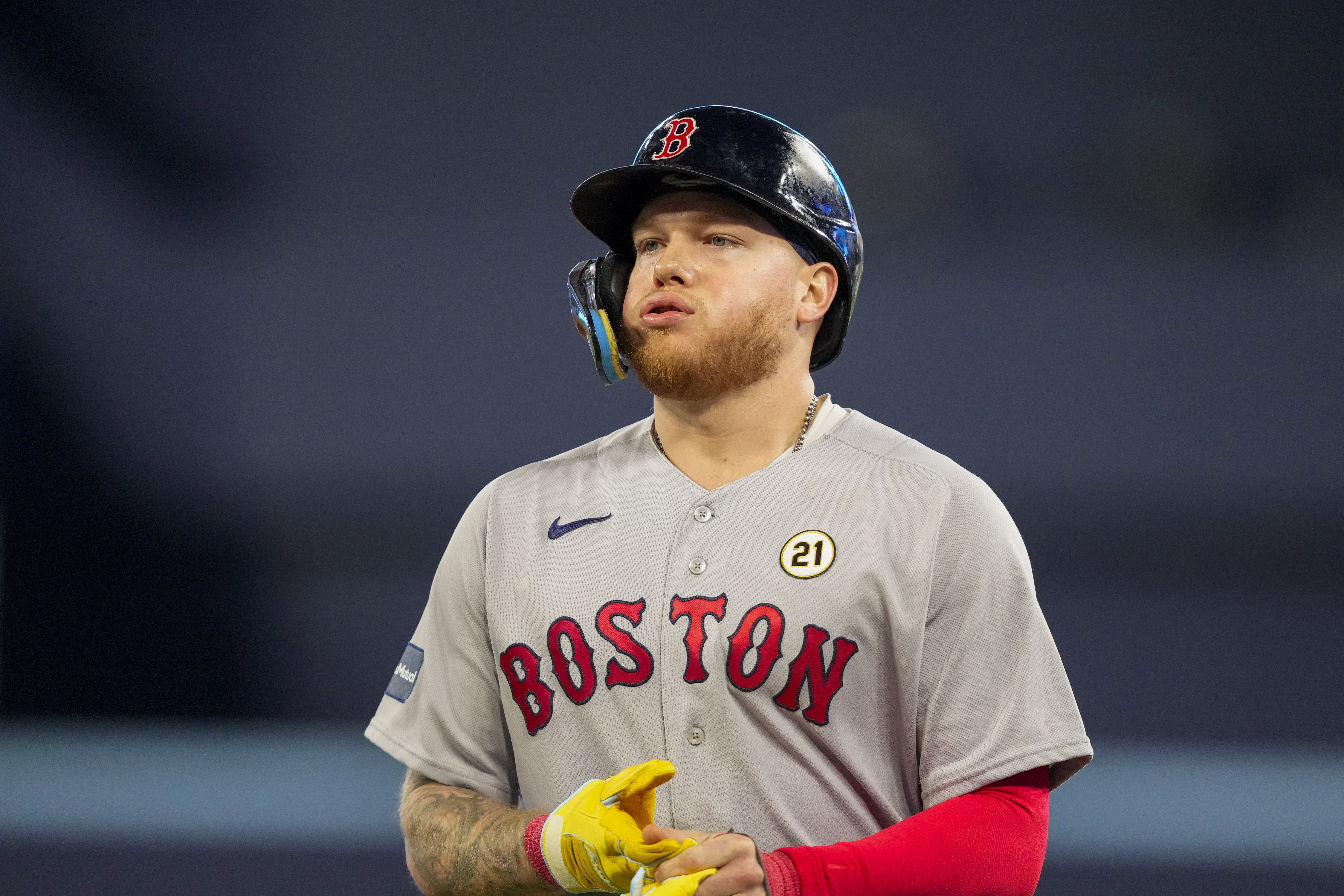 The cleats of Brayan Bello of the Boston Red Sox are displayed before  News Photo - Getty Images