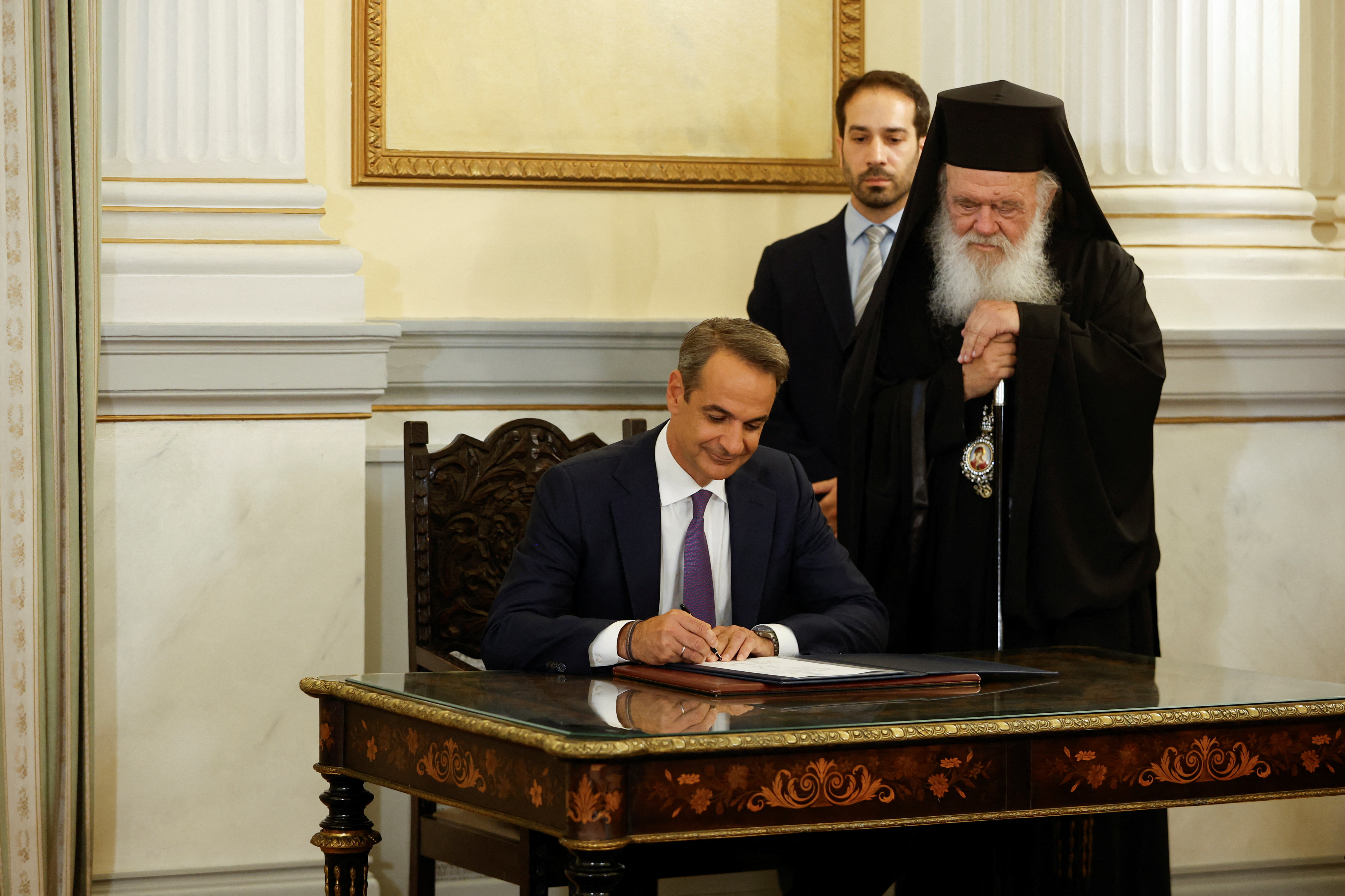 Swearing-in ceremony of newly elected Greek Prime Minister Mitsotakis, in Athens