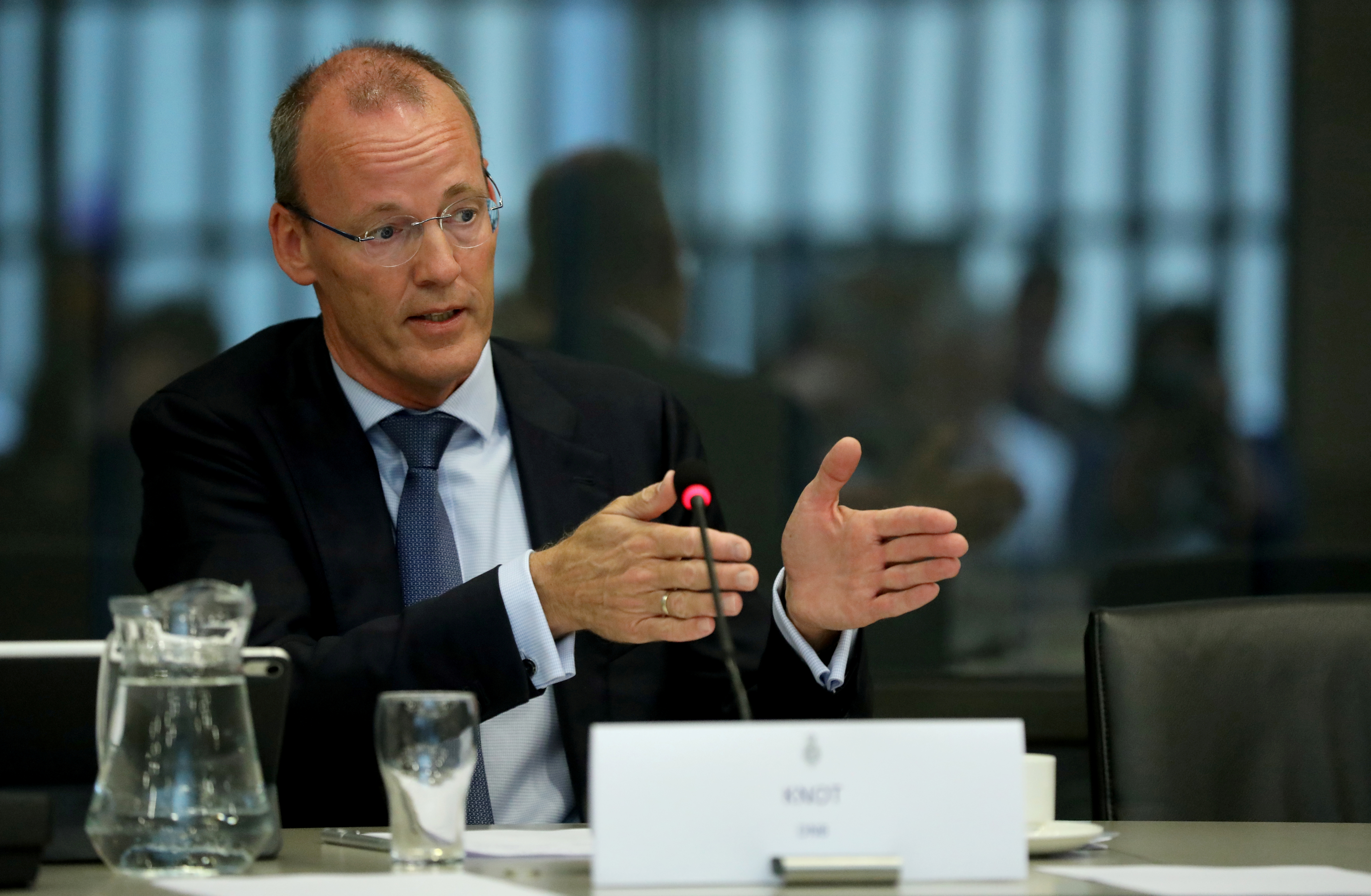 ECB board member Klaas Knot appears at a Dutch parliamentary hearing in The Hague