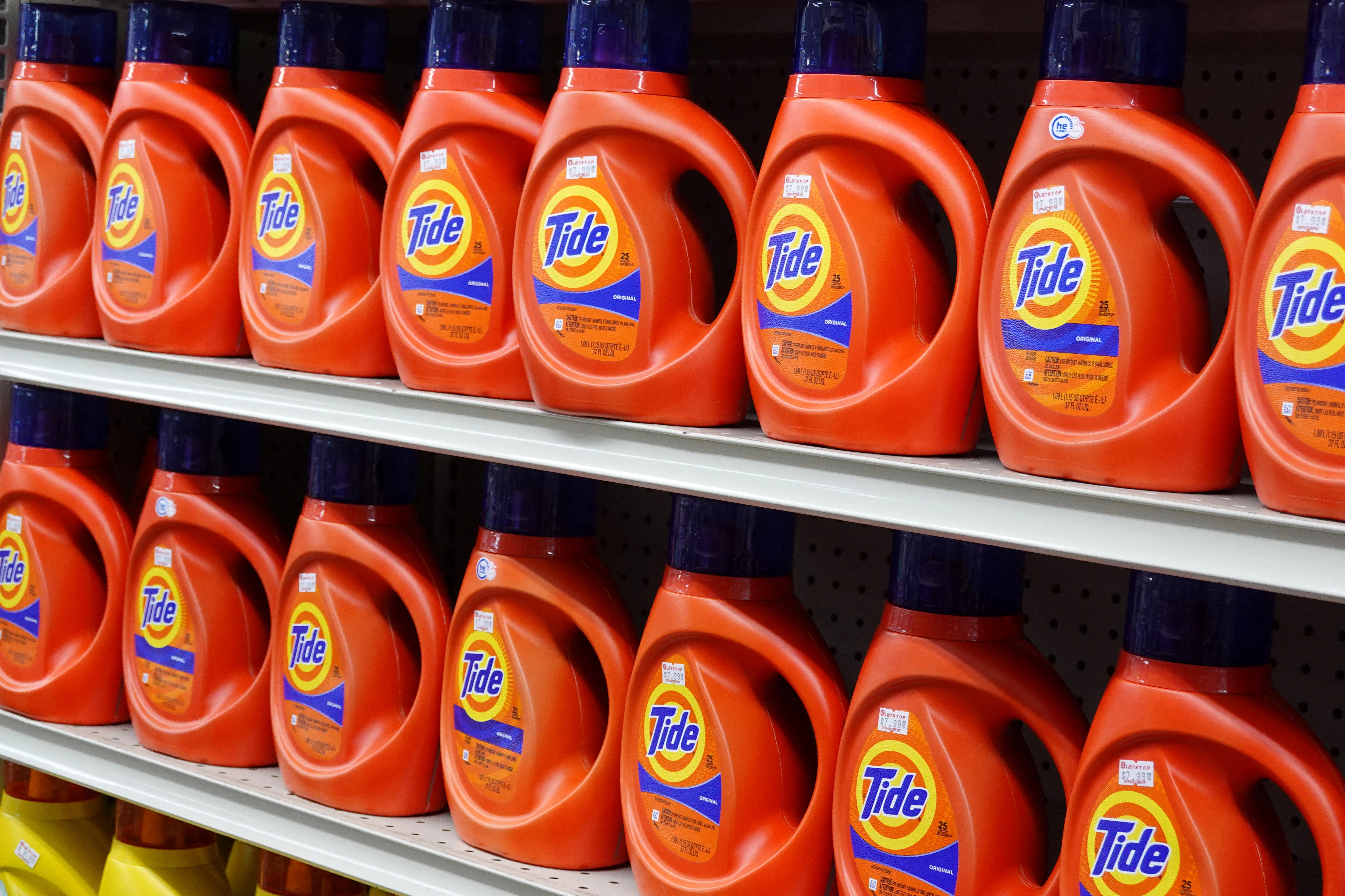 Tide detergent, a Procter & Gamble brand, is seen being sold in a store in Manhattan, New York City.
