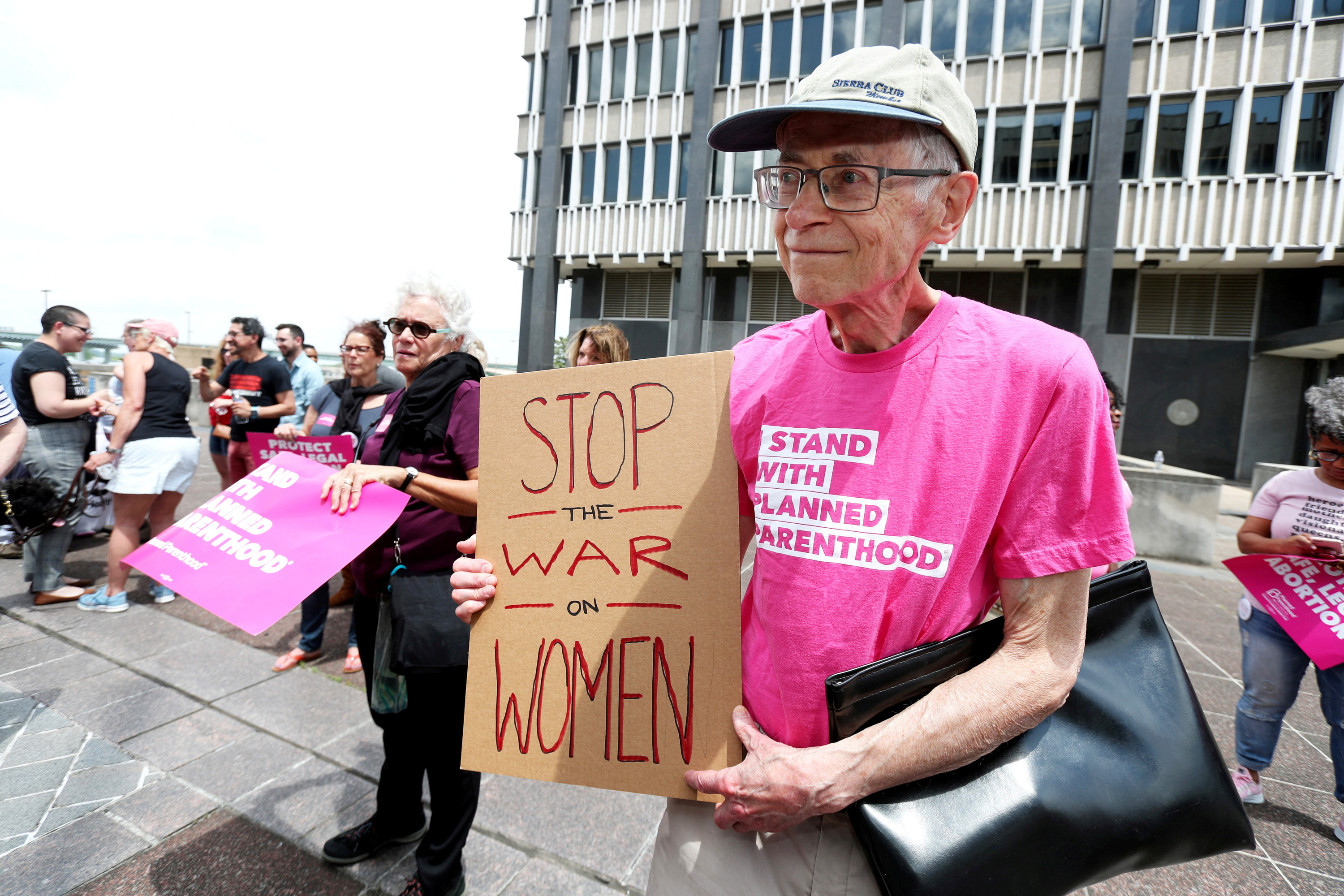 A pro-choice activist Dan Case, protests in downtown Memphis during a 