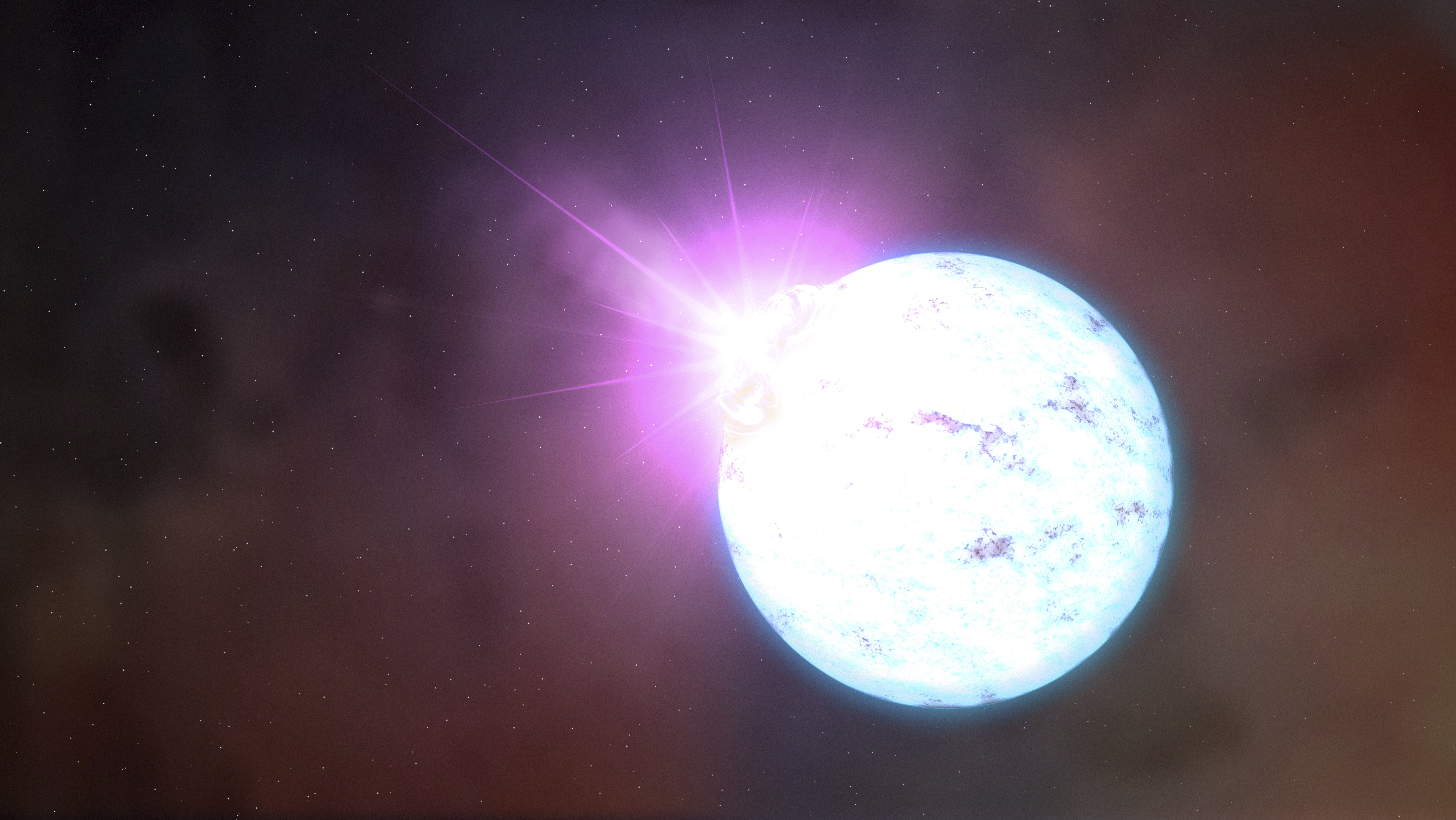 NASA handout of an artist's rendering of an outburst on a ultra-magnetic neutron star, also called a magnetar