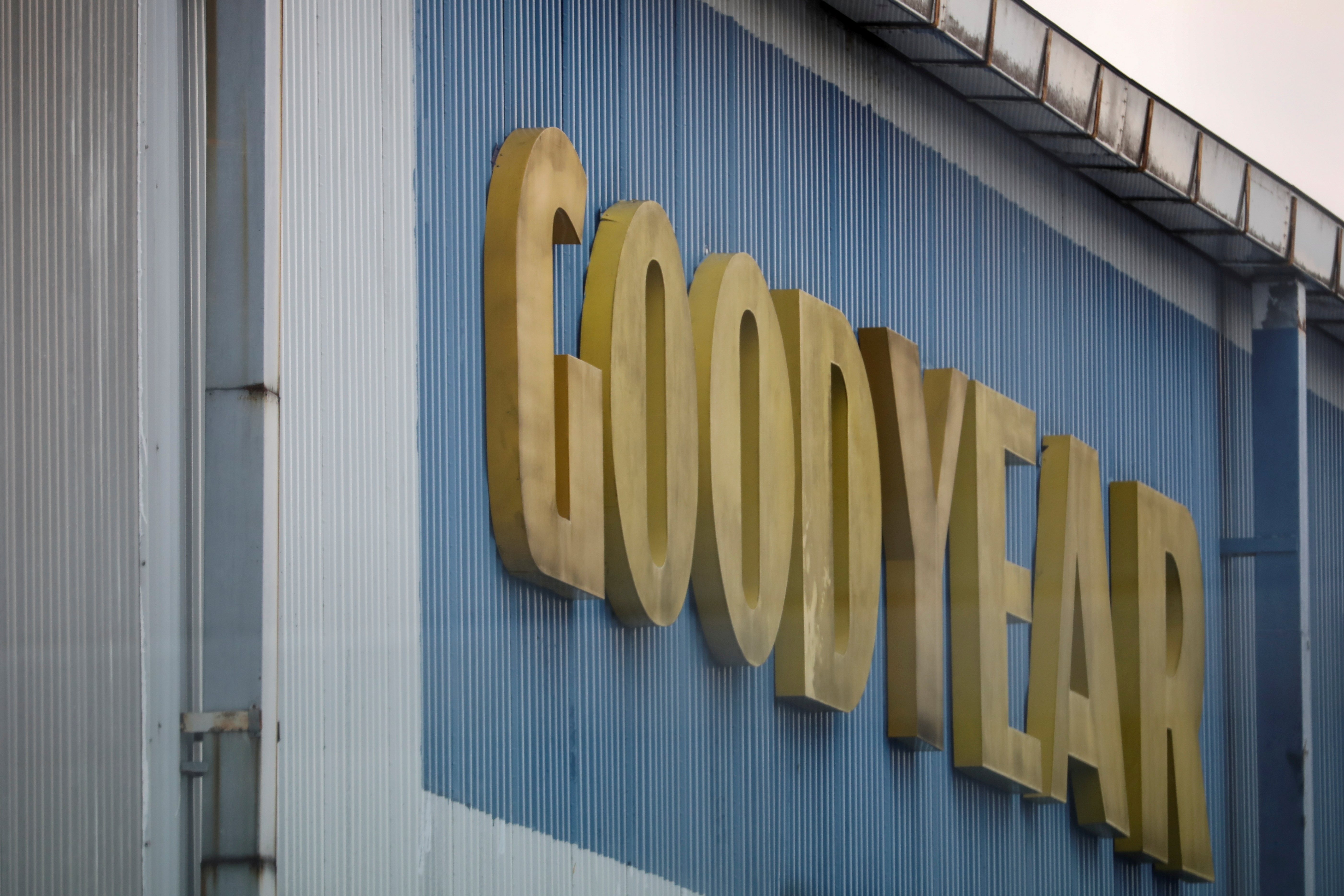 A logo of Goodyear is pictured at it's factory in Shah Alam, Malaysia