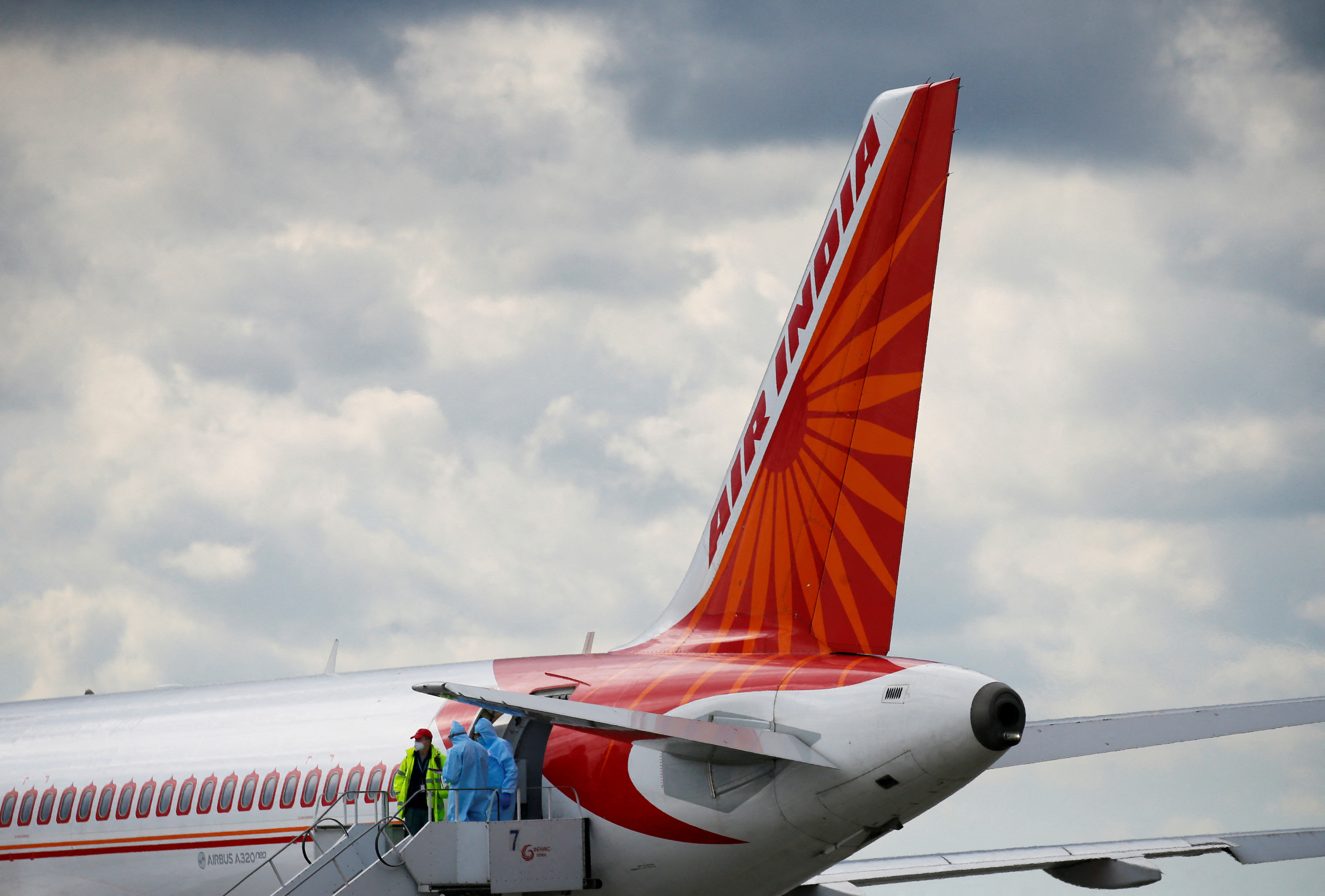 An Air India Airbus A320 plane is seen at the Boryspil International Airport outside Kiev