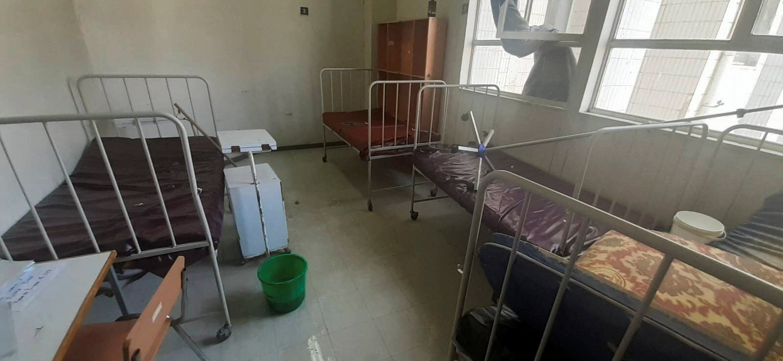 Empty hospital beds are seen in the Ayder referral Hospital, as patients were sent home after food supplies ran out, in the city of Mekelle, Tigray region