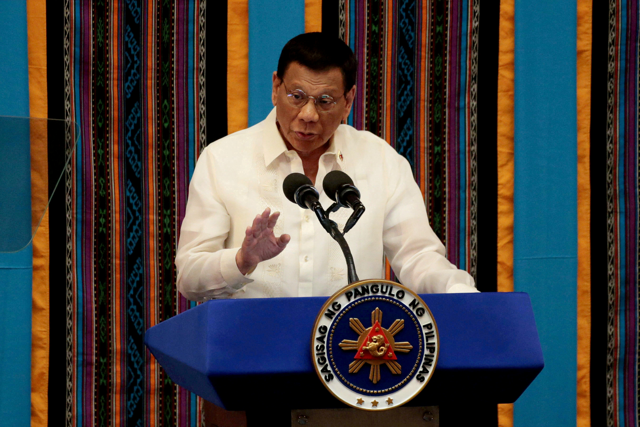Philippine President Rodrigo Duterte during his fourth State of the Nation address