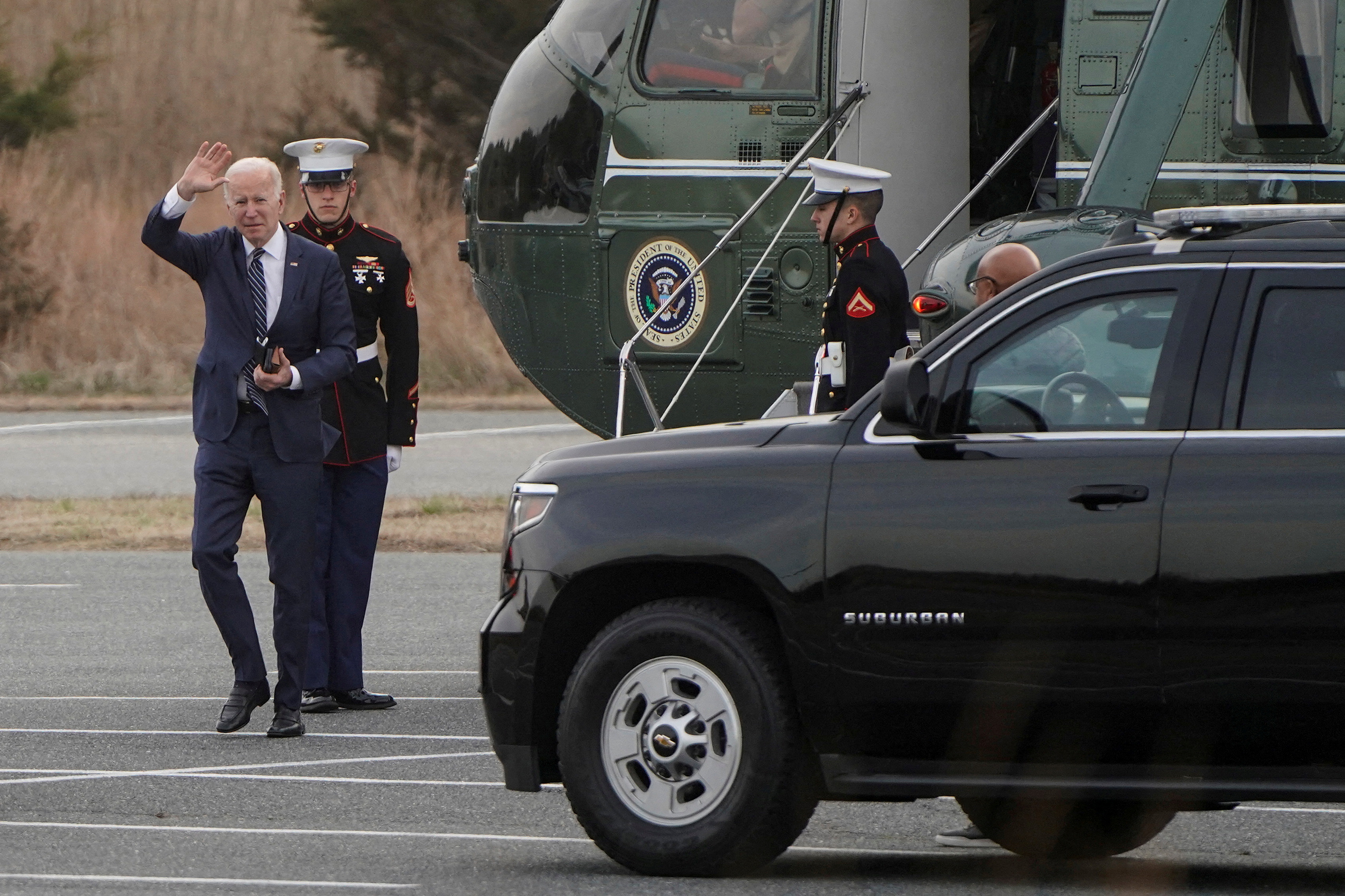 U.S. President Joe Biden arrives in Rehoboth Beach, Delaware