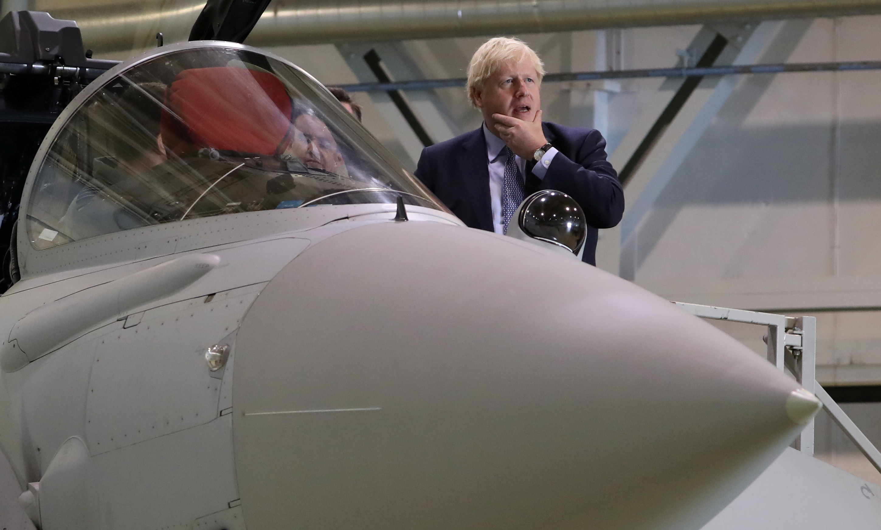 Britain's Prime Minister Boris Johnson visits RAF Lossiemouth in Moray