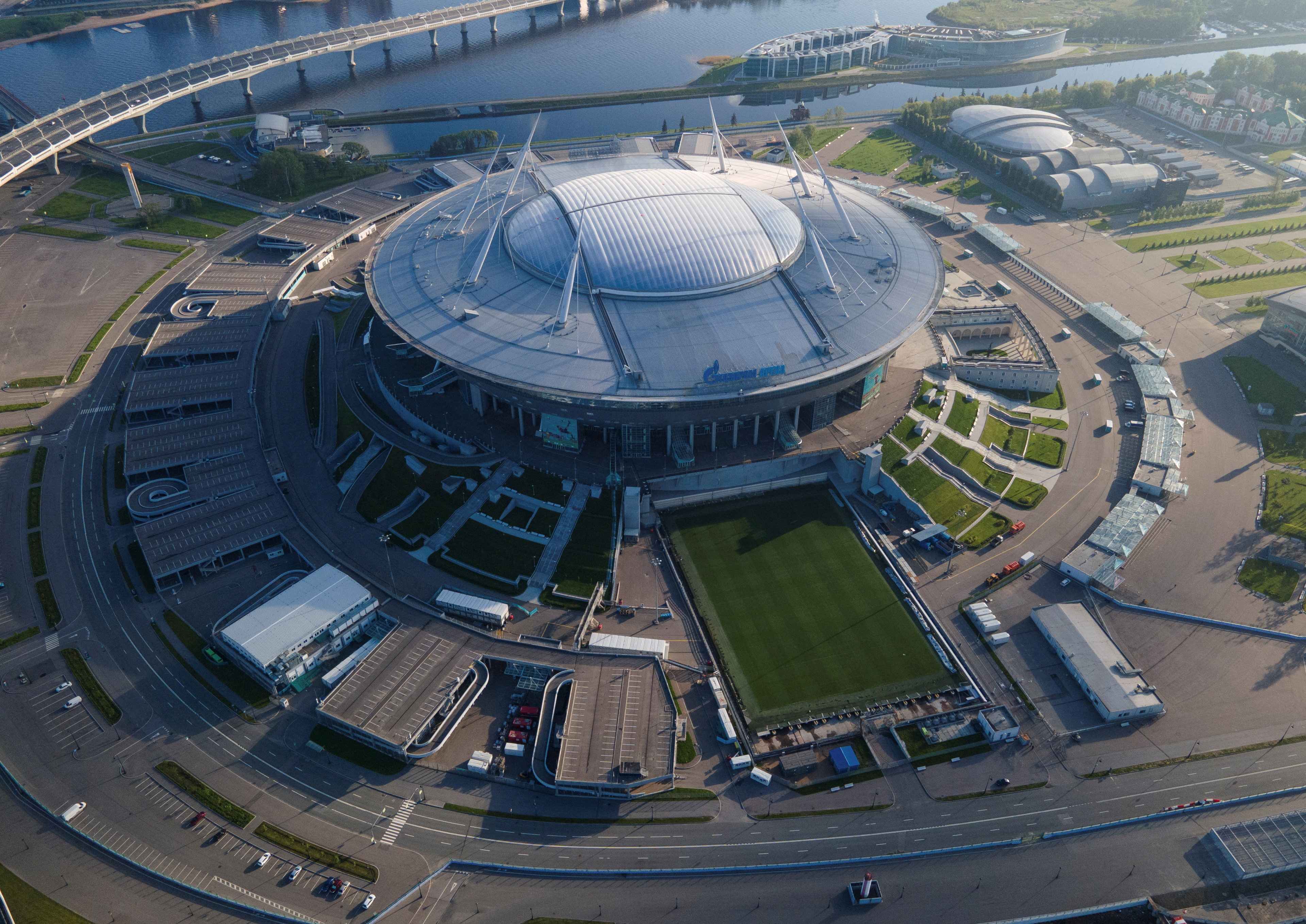 A view shows the Gazprom Arena soccer stadium in St Petersburg