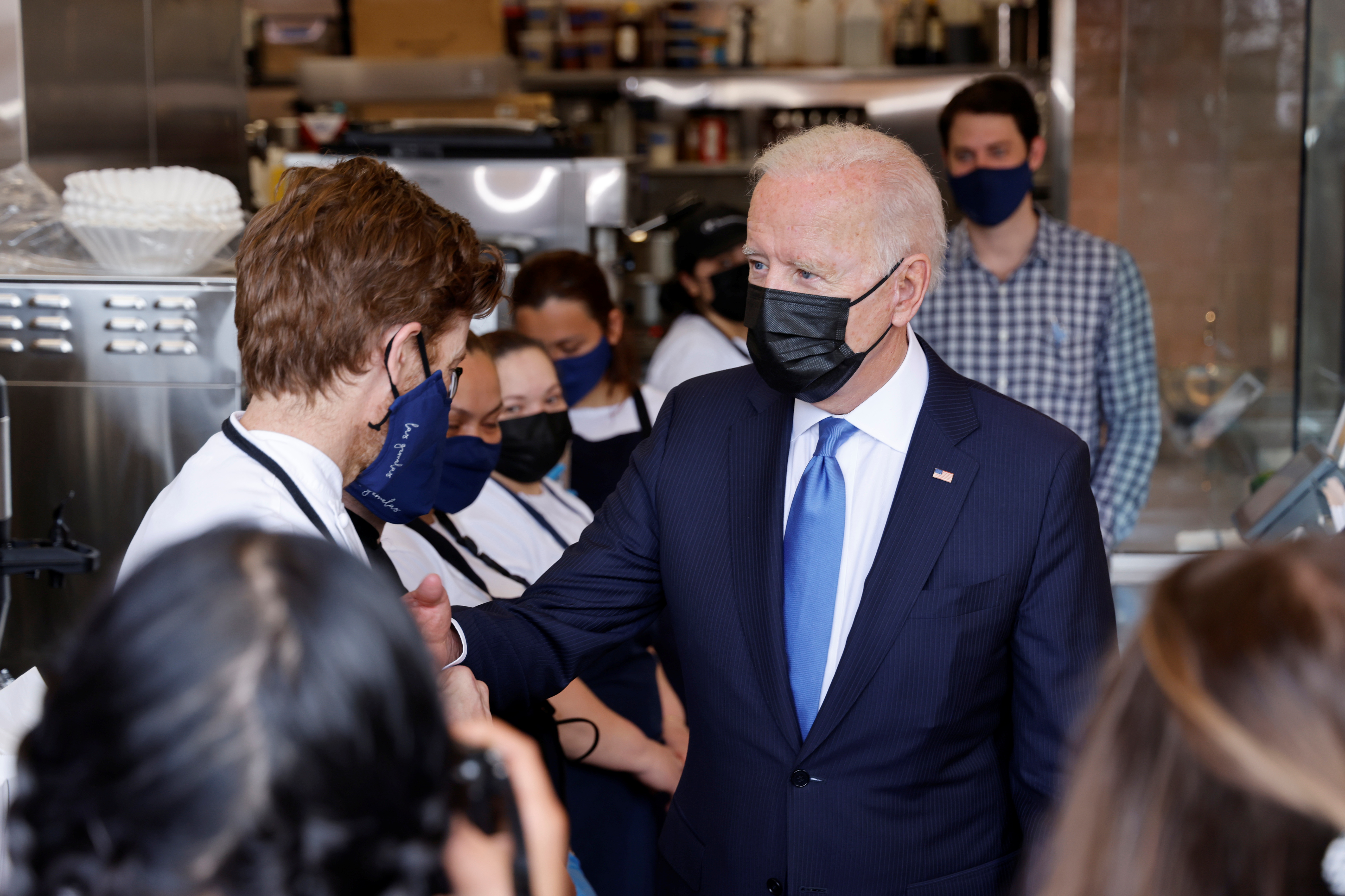 U.S. President Biden visits a Mexican restaurant in the Union Market neighborhood in Washington