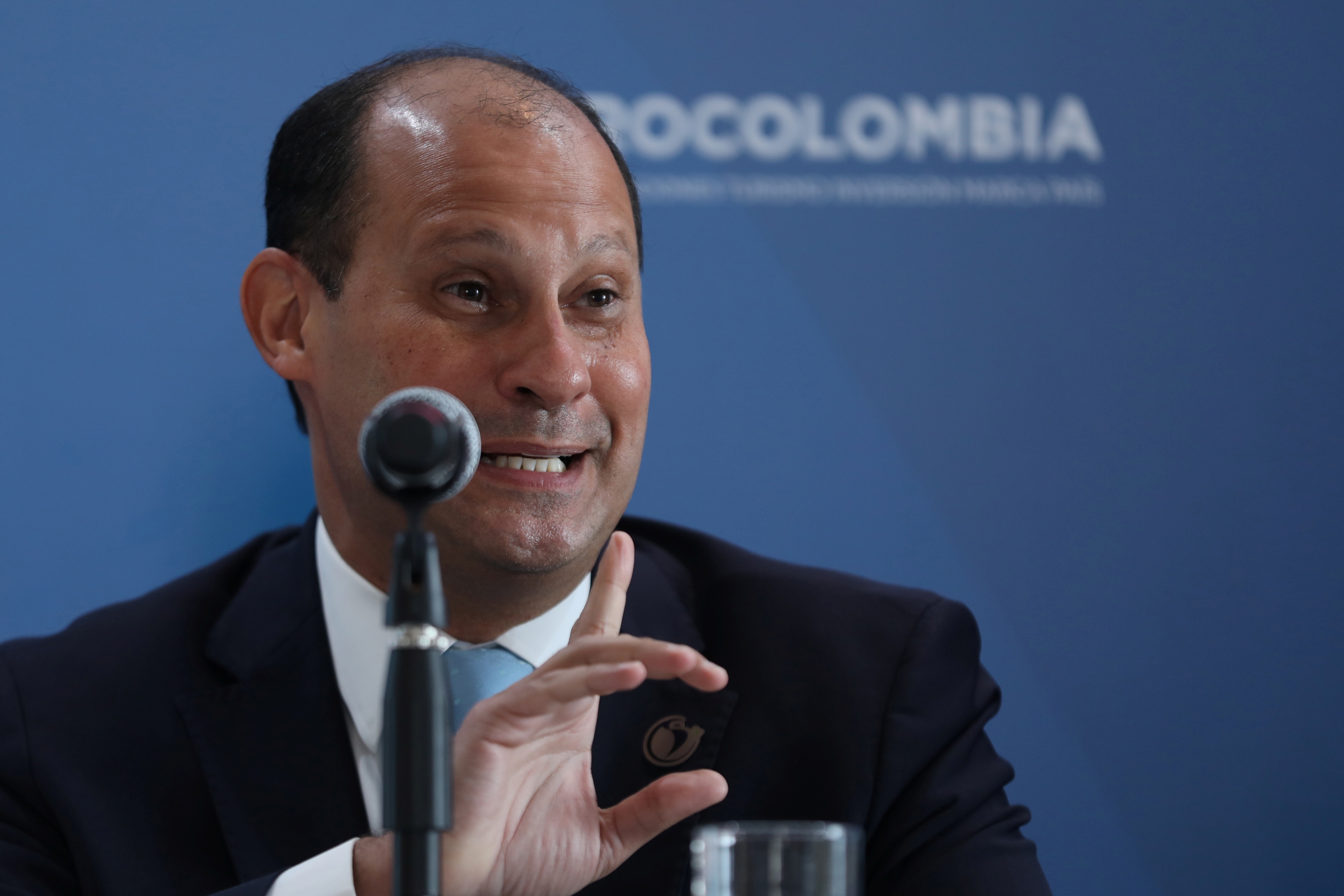 Ricardo Botelho, CEO of ALTA, speaks during the ALTA Airlines Leaders Forum, in Bogota