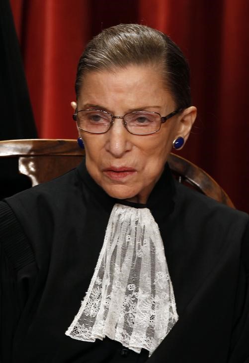 U.S. Supreme Court Associate Justice Ruth Bader Ginsburg poses for a portrait in the East Conference Room at the Supreme Court Building in Washington