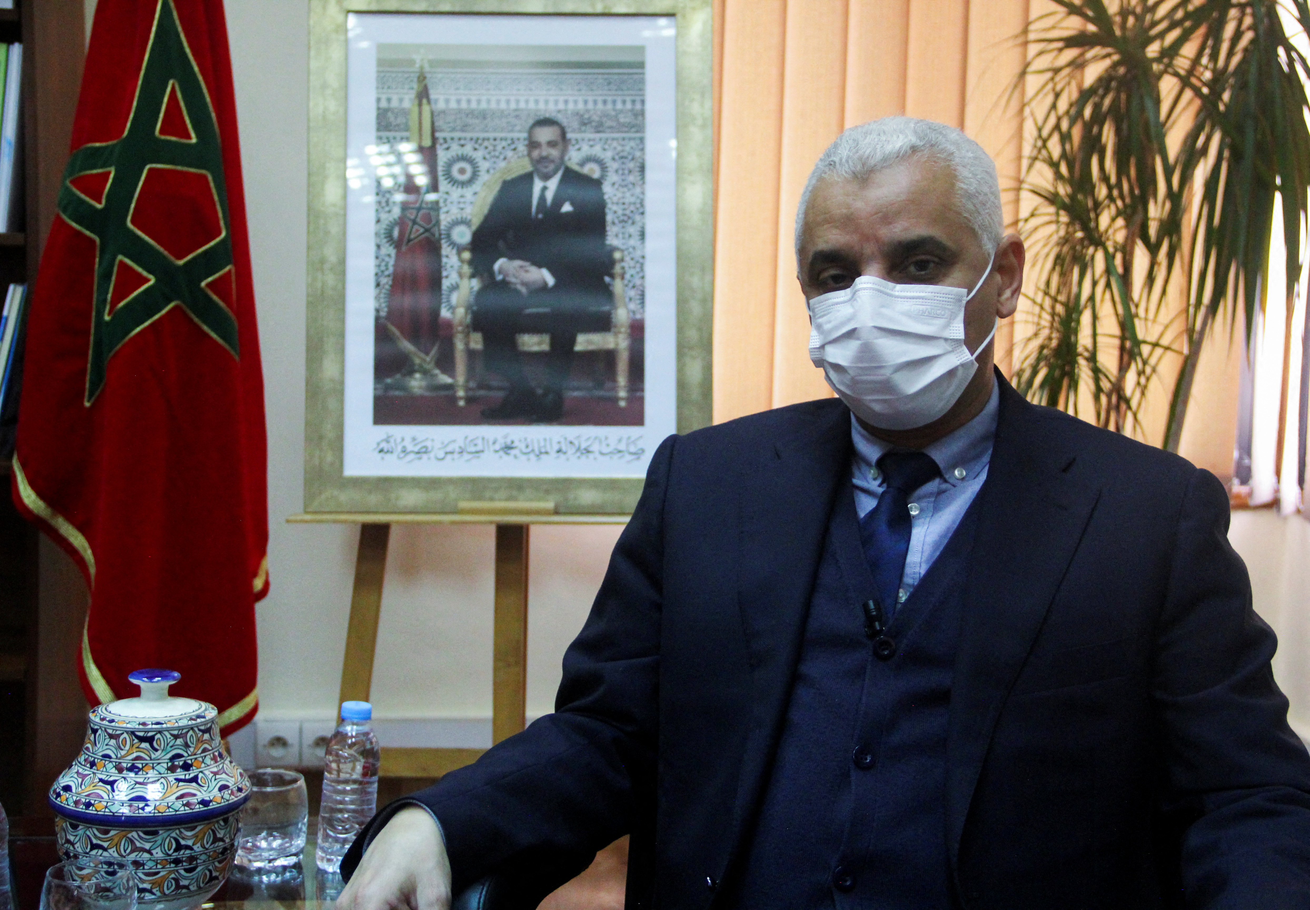 Morocco's Health Minister Khalid Ait Taleb poses during an interview with Reuters in Rabat, Morocco January 11, 2022.   REUTERS/Shereen Talaat