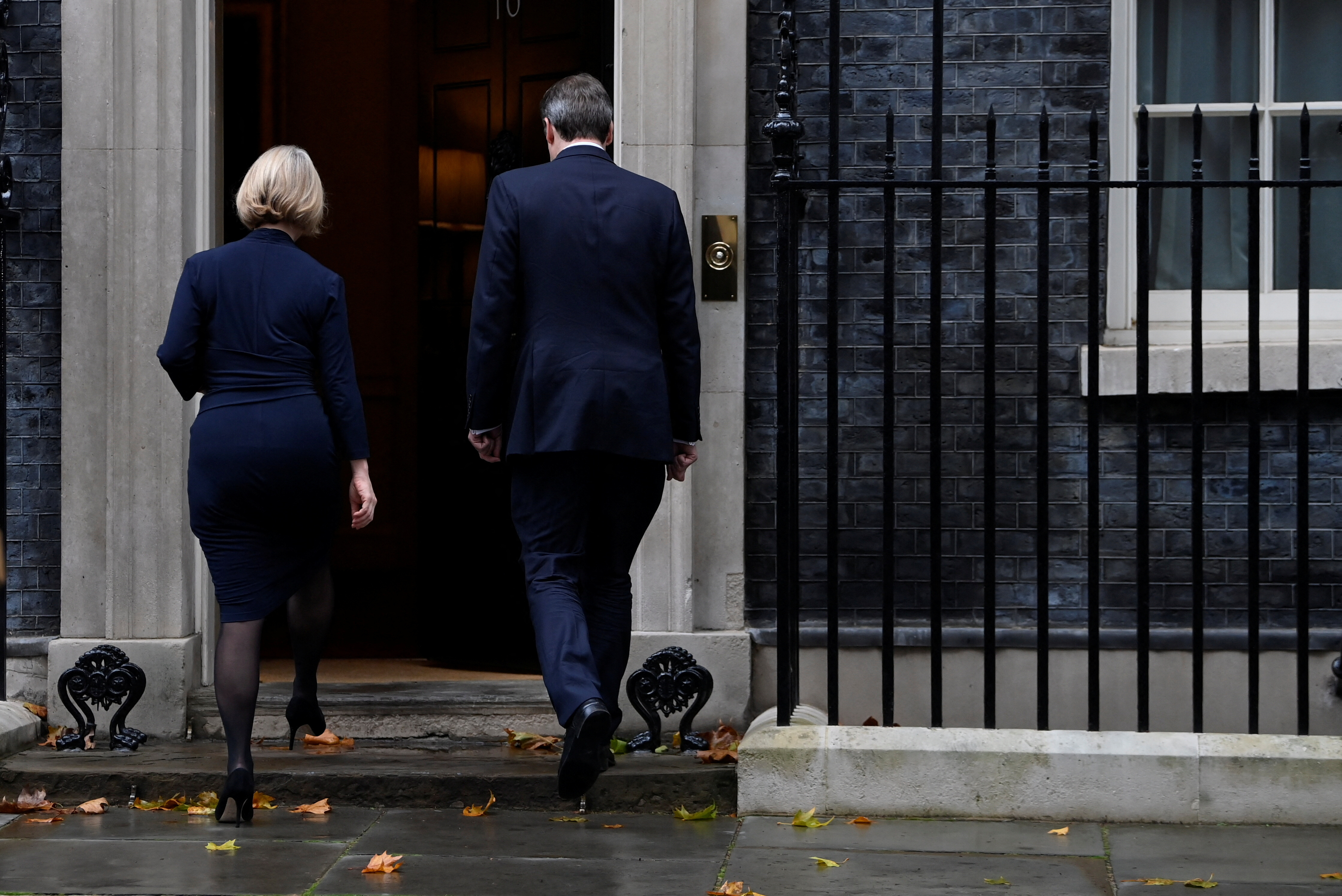 British Prime Minister Liz Truss gives statement outside Number 10 Downing Street, London