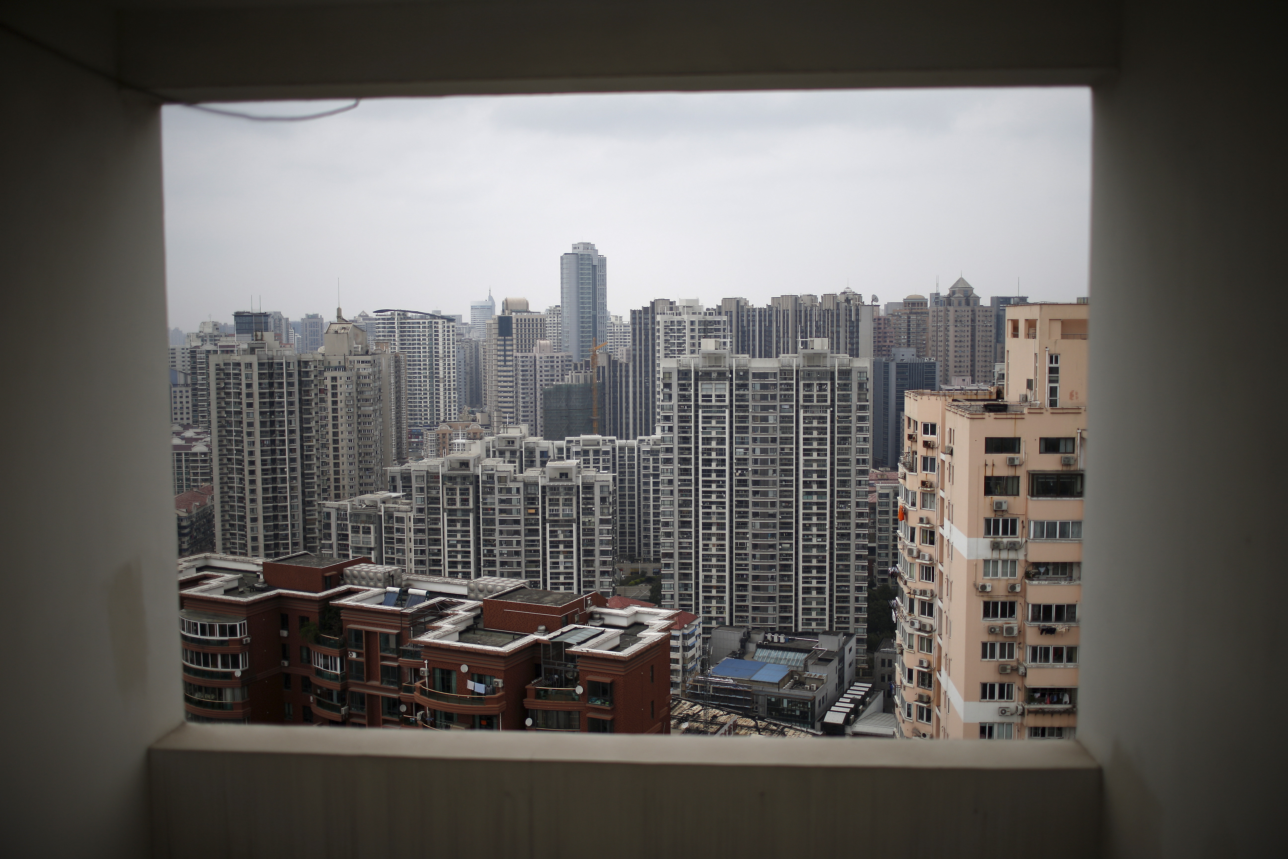 Buildings of a residential compound are seen in Shanghai