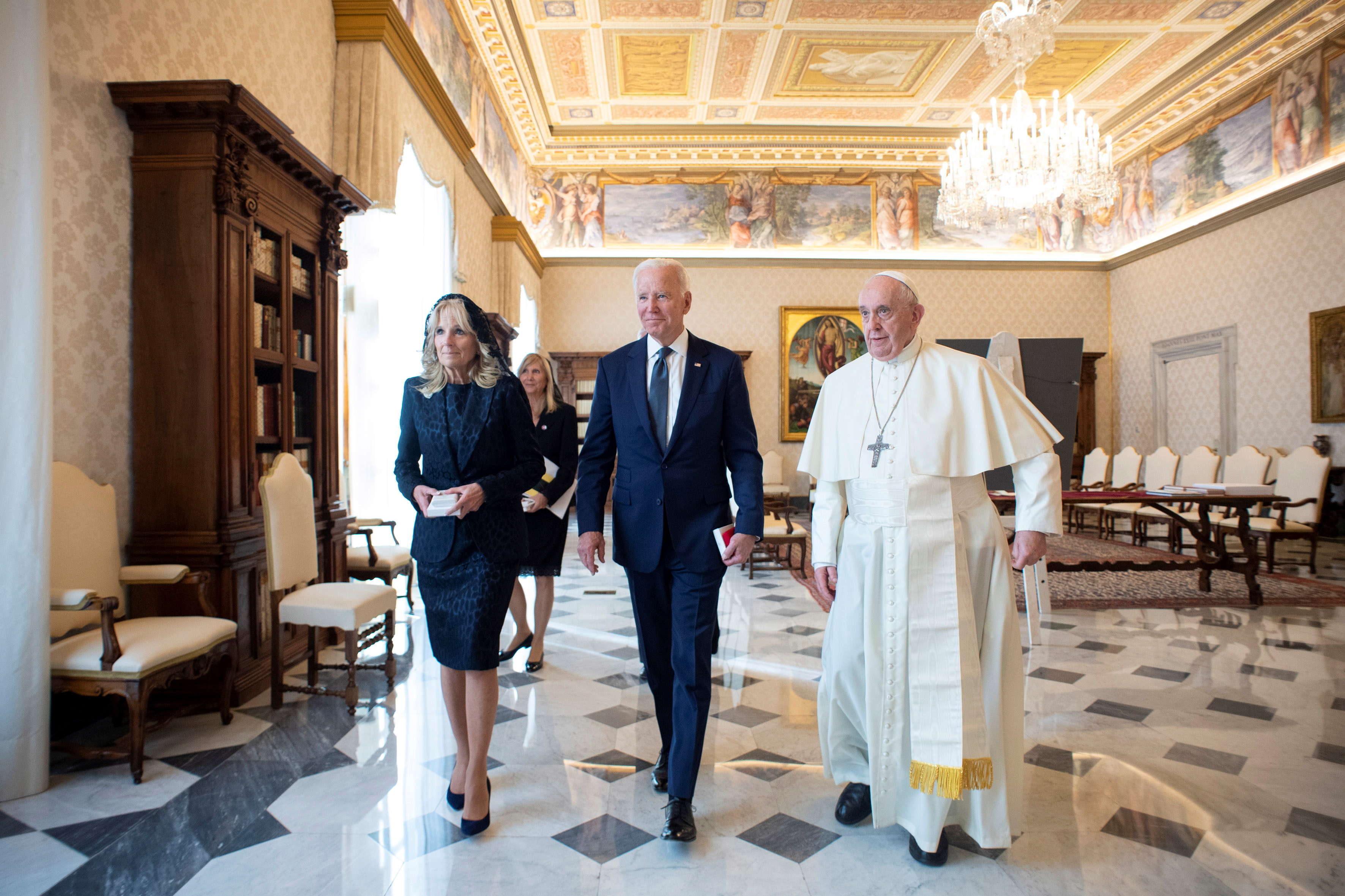 Pope Francis meets U.S. President Joe Biden and first lady Jill Biden at the Vatican