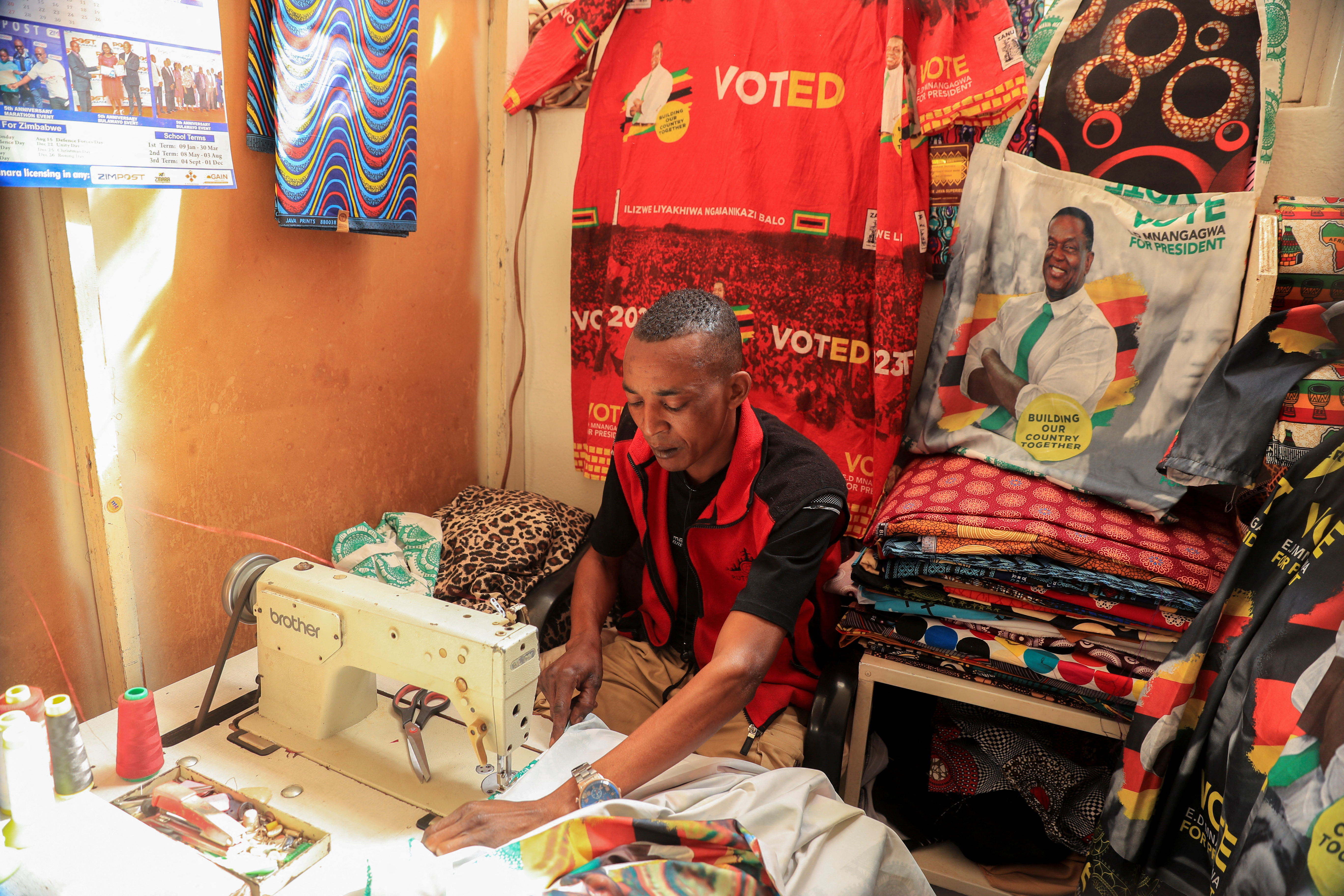 Zimbabwean tailors cash in on party apparel demand as vote nears