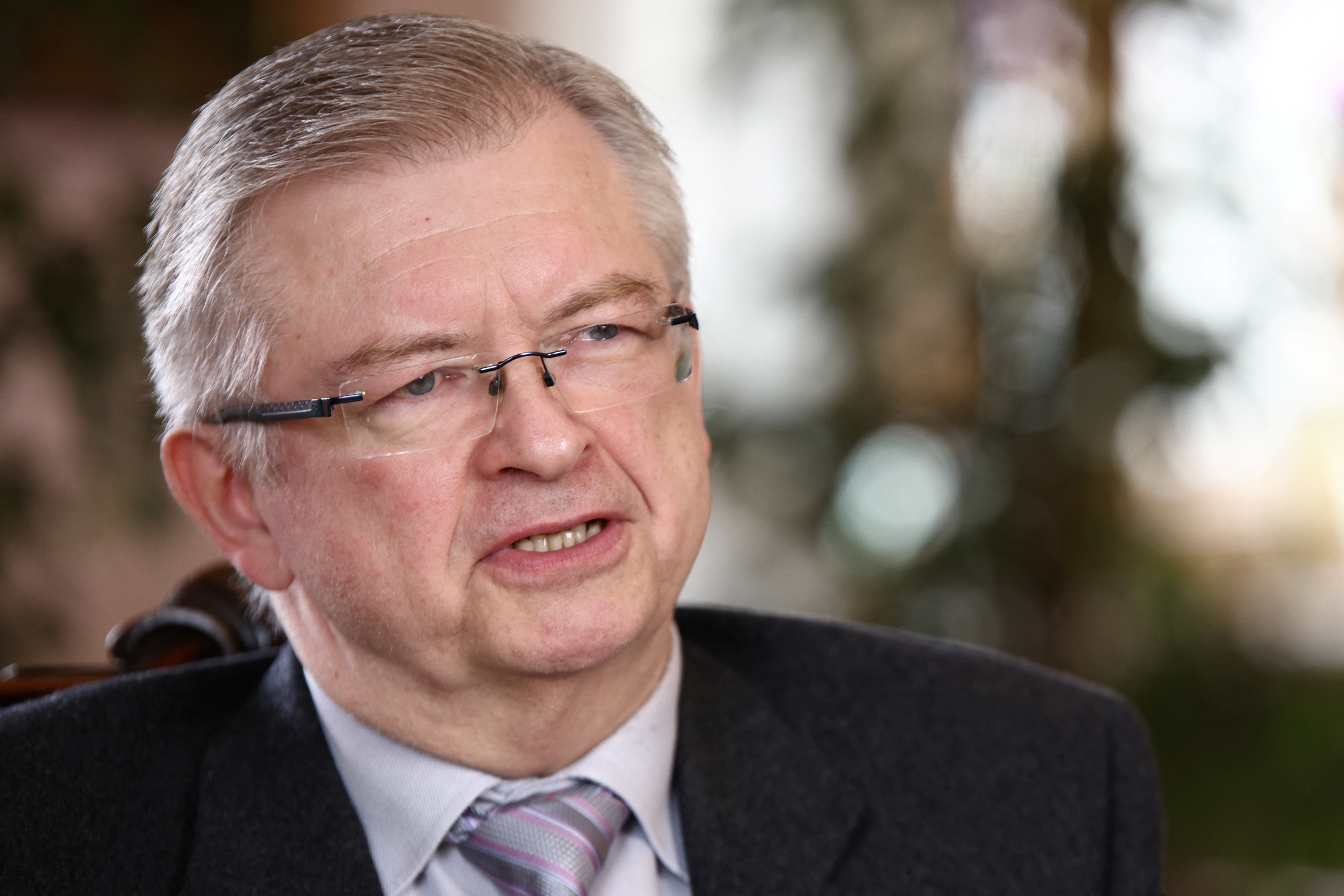 Russian Ambassador to Poland speaks during an interview in Warsaw