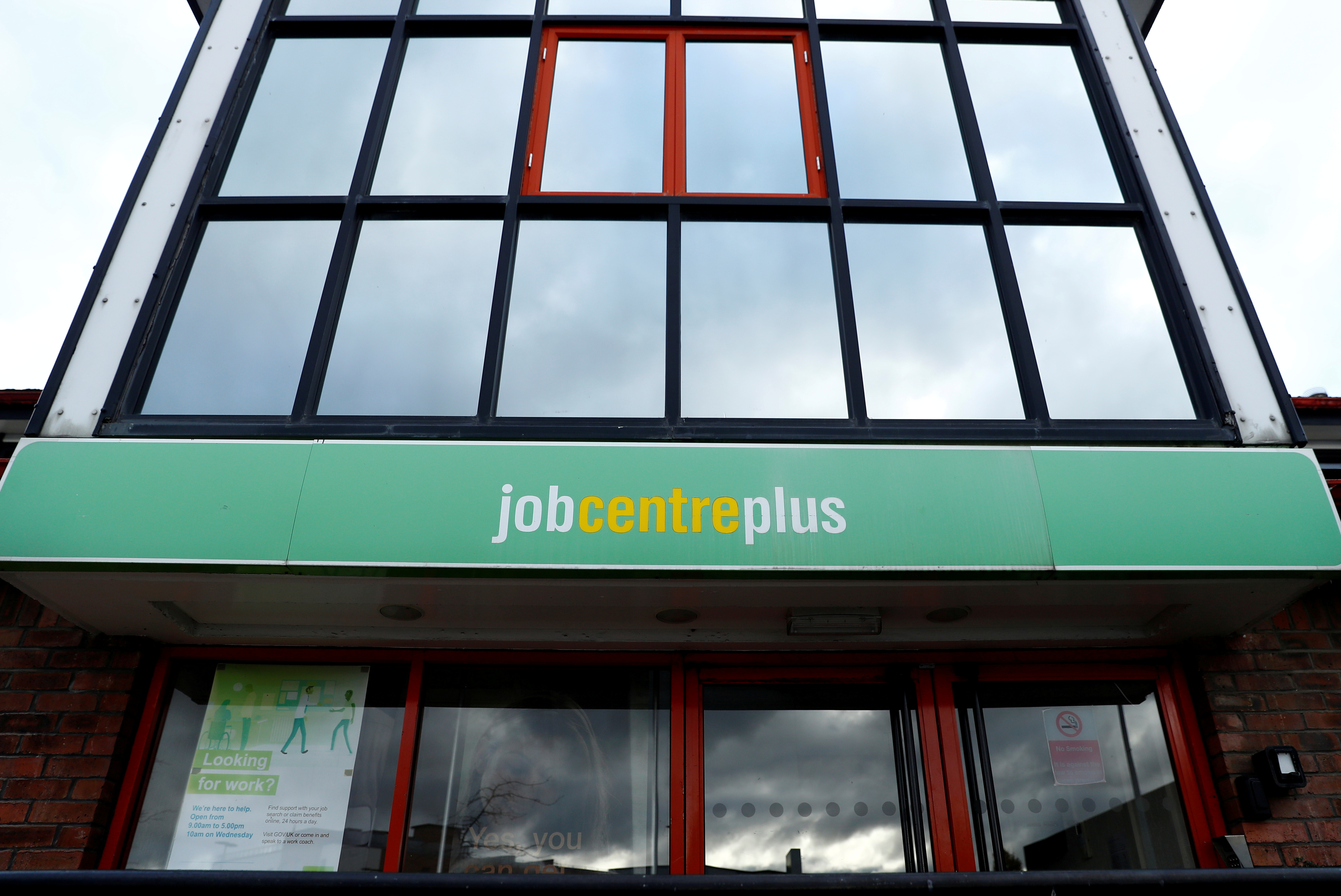 General view of a Jobcentre Plus building in Northwich, Britain, November 10, 2020. REUTERS/Jason Cairnduff/File Photo