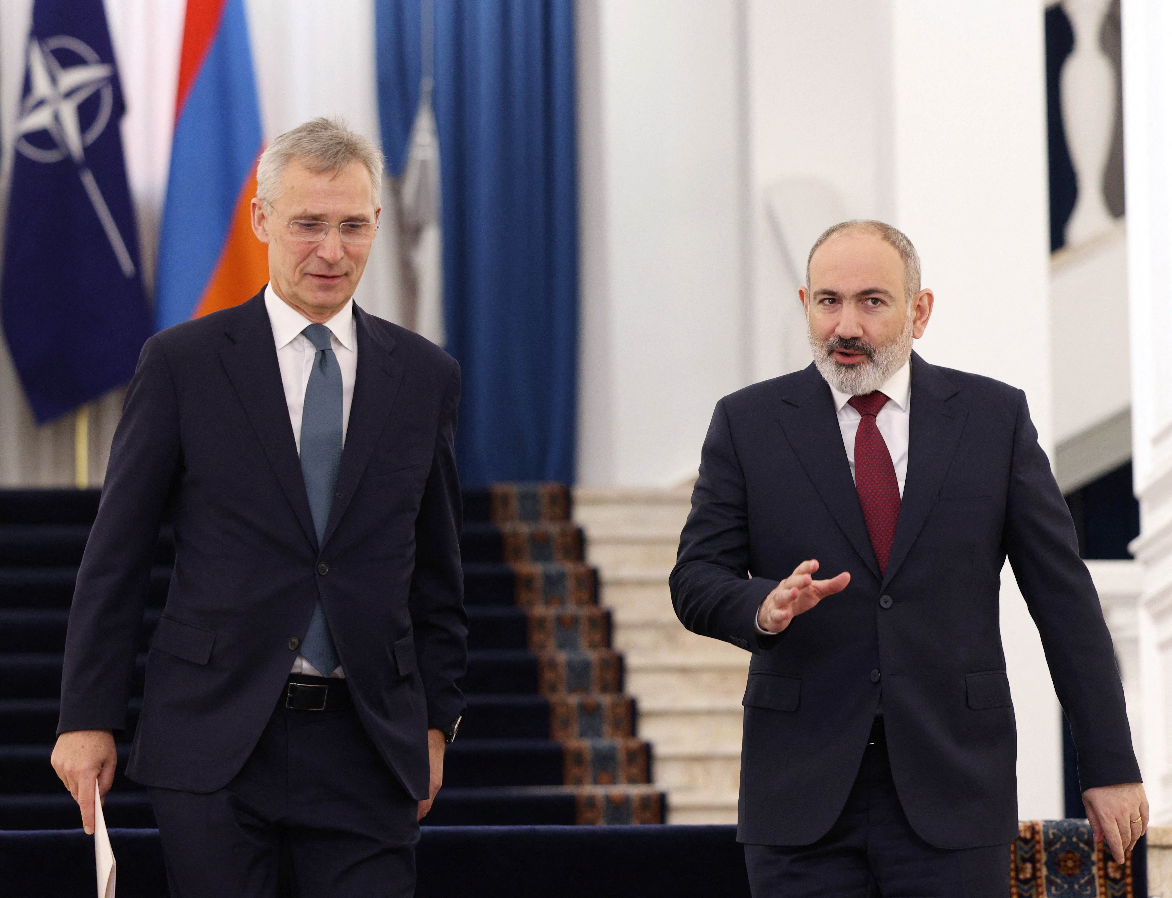 NATO Secretary General Jens Stoltenberg meets Armenian Prime Minister Nikol Pashinyan in Yerevan