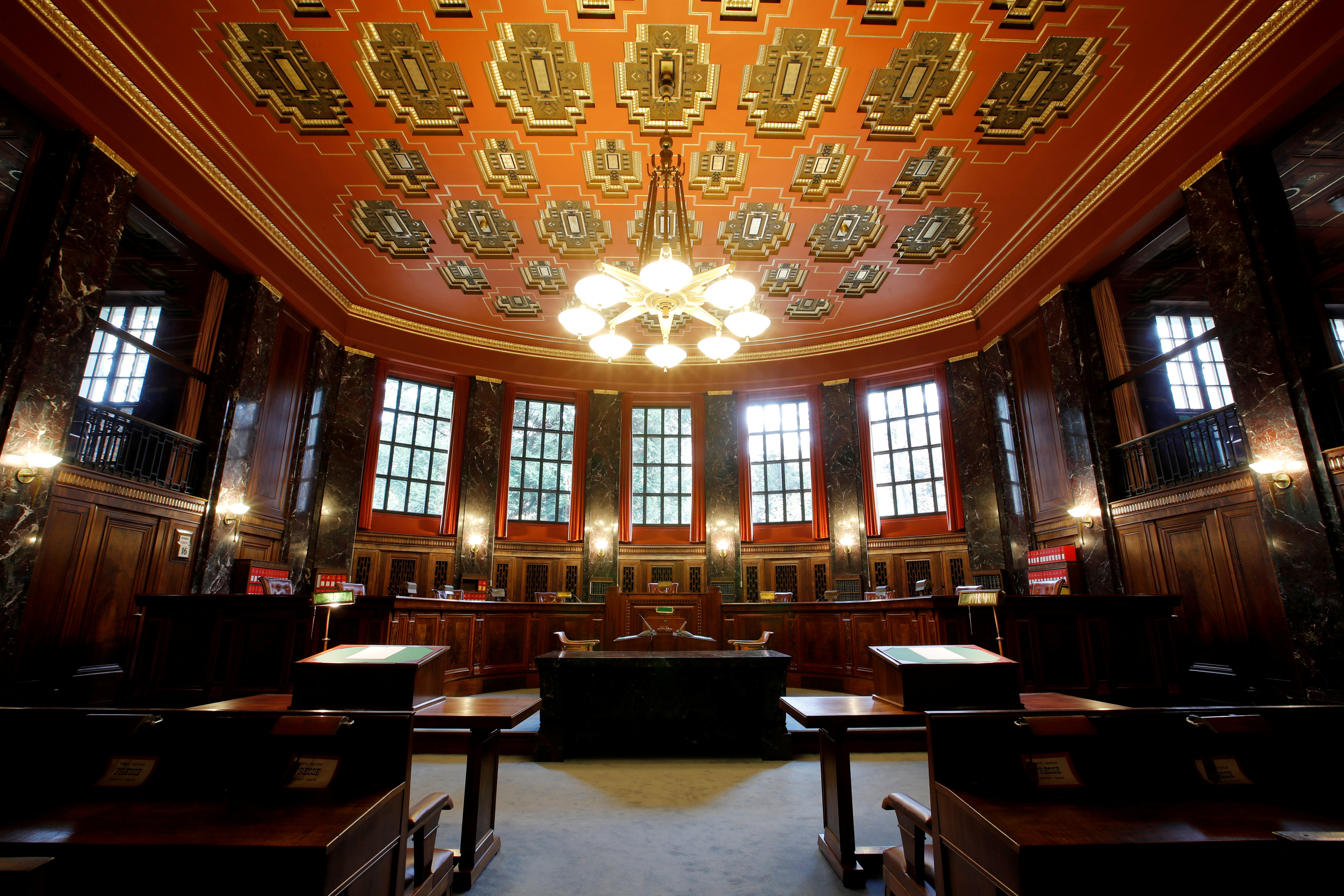 The main courtroom of the Swiss Federal Supreme Court is pictured in Lausanne