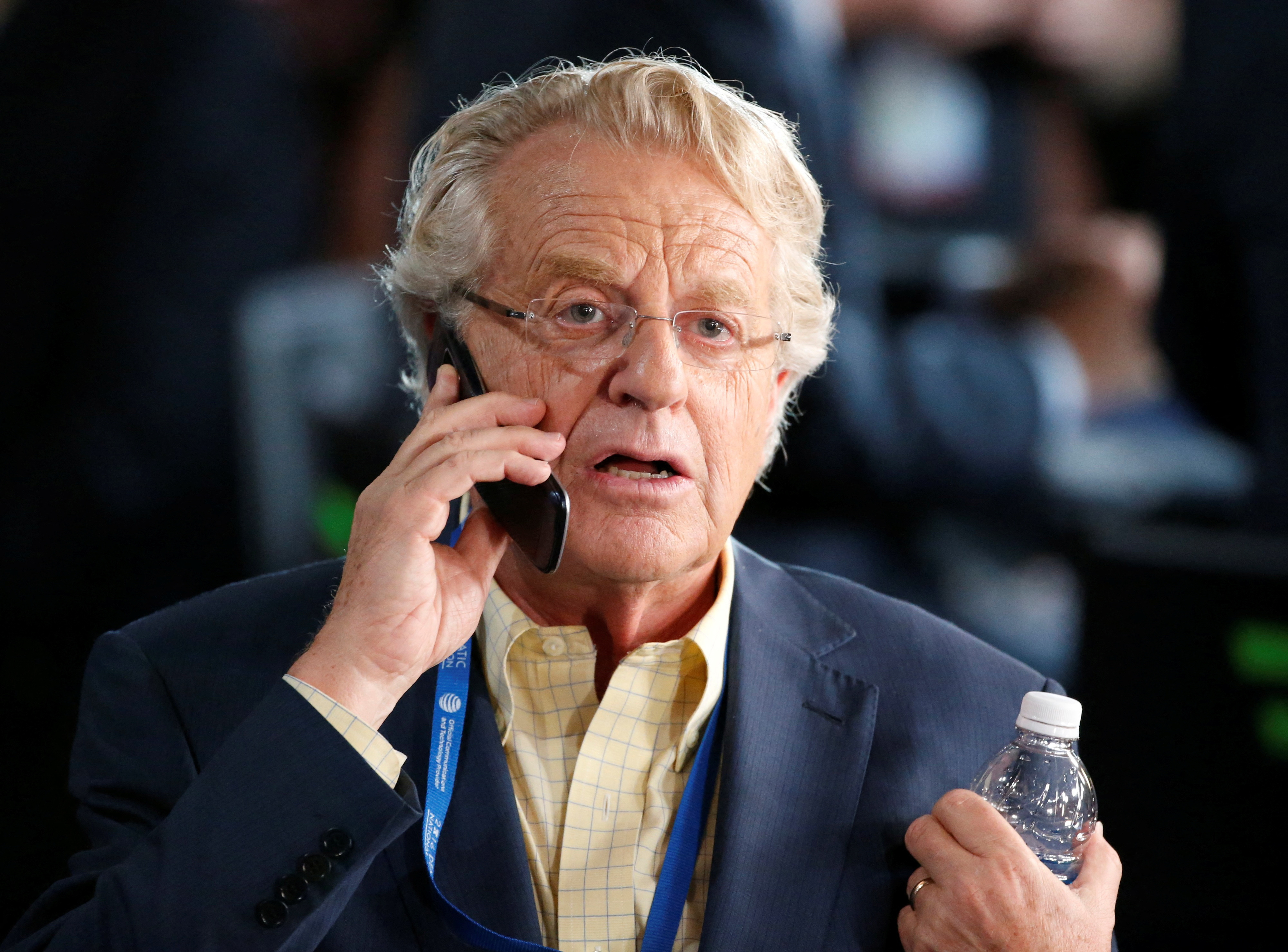 Television personality Jerry Springer at the Democratic National Convention...