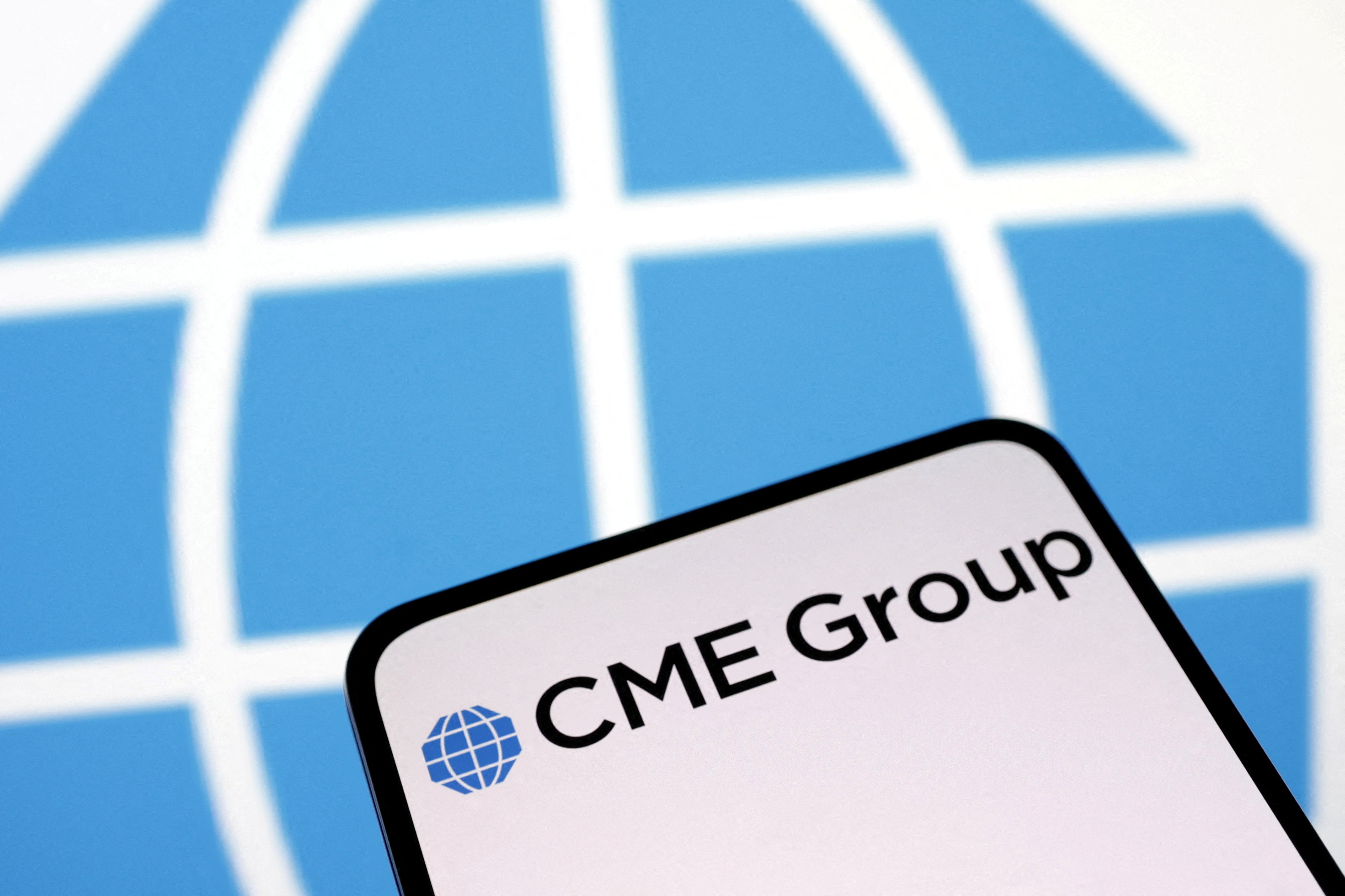 Illustration shows CME Group Inc logo