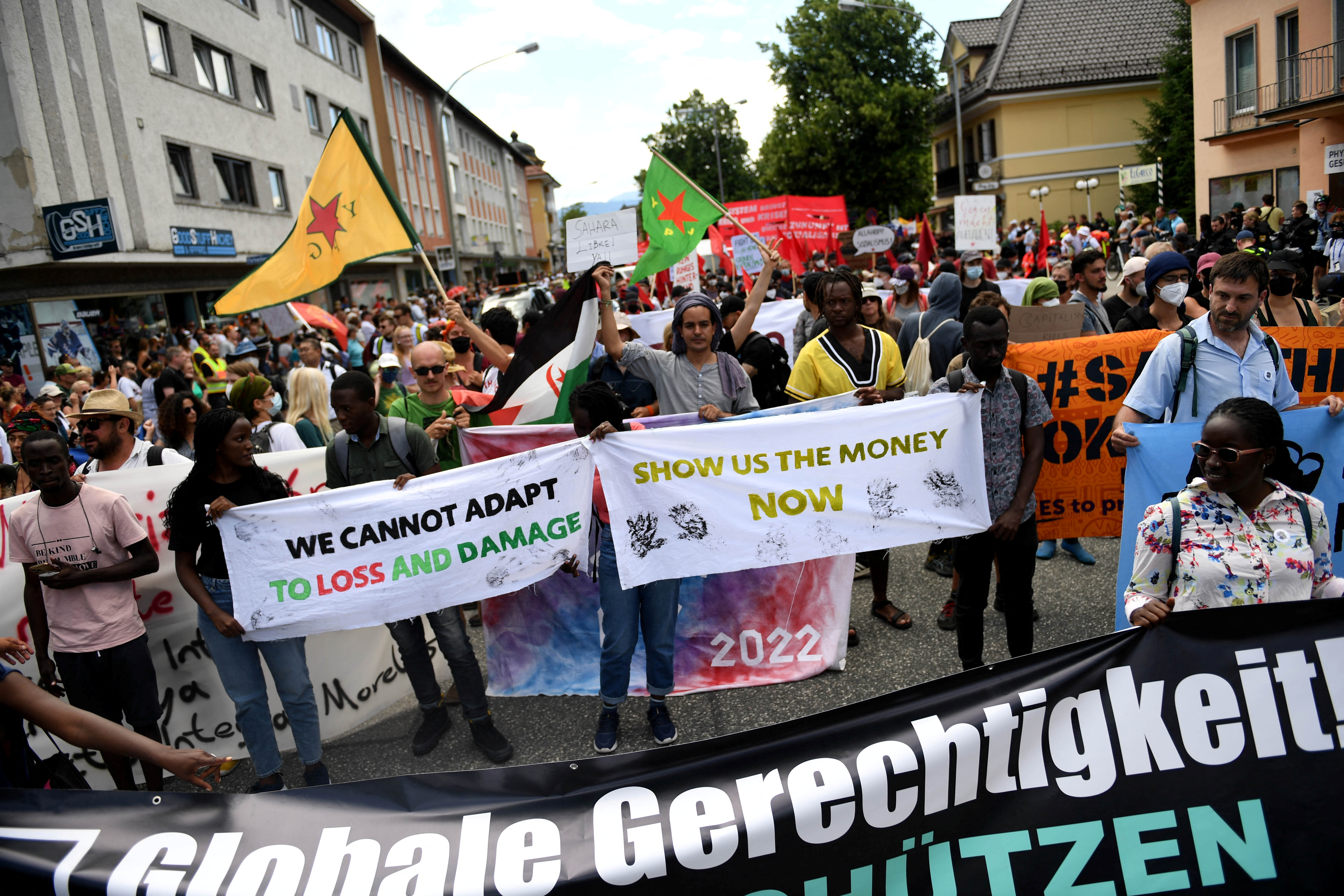 Protest against G7 summit at Schloss Elmau, in Bavaria