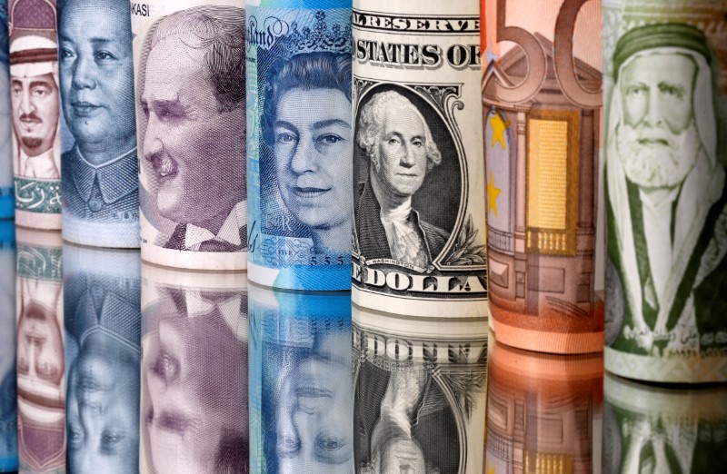 Saudi riyal, yuan, Turkish lira, pound, U.S. dollar, euro and Jordanian dinar banknotes are seen in this illustration taken January 6, 2020. REUTERS/Dado Ruvic