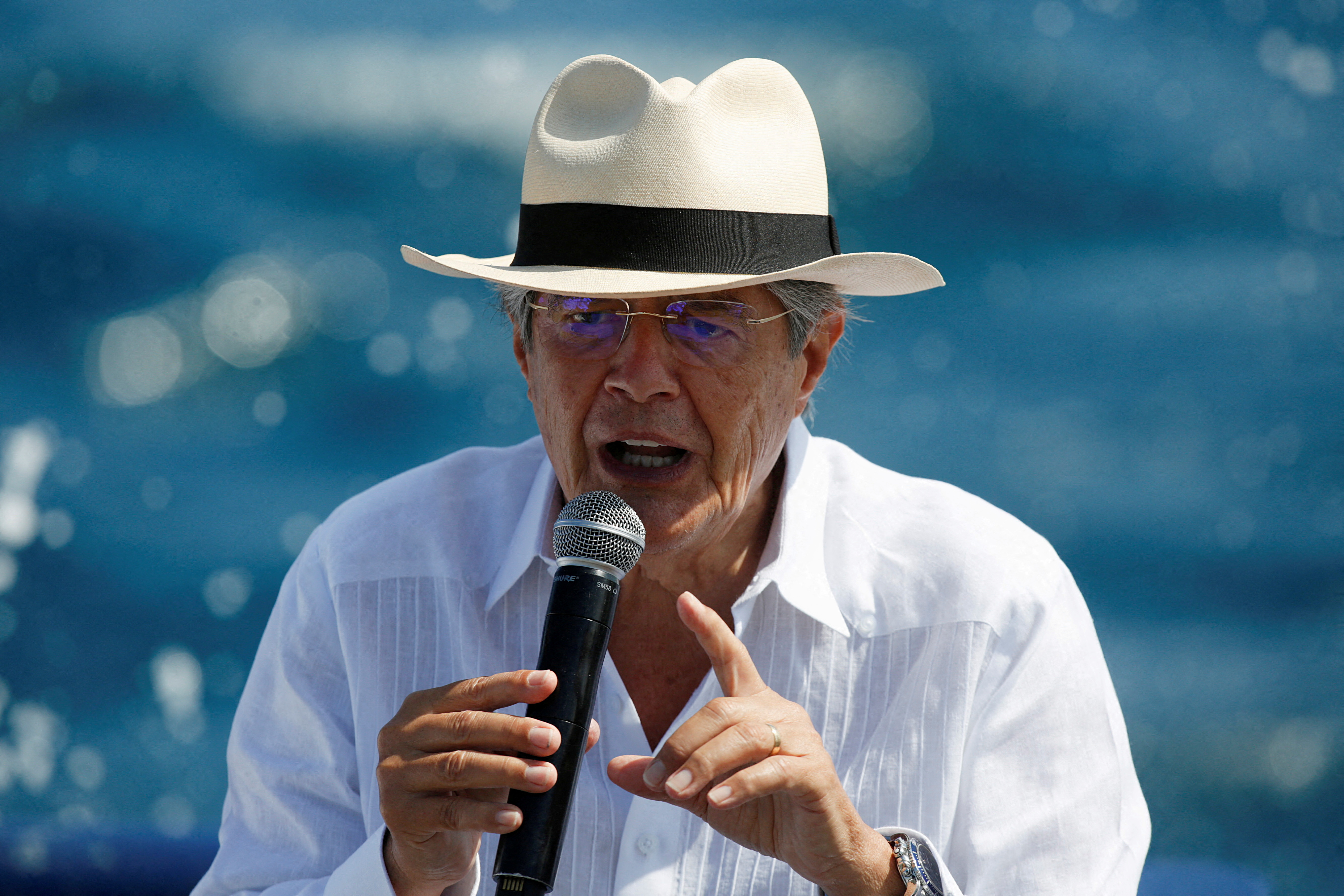 Ecuador's president, Lasso, pictured in the Galapagos Islands