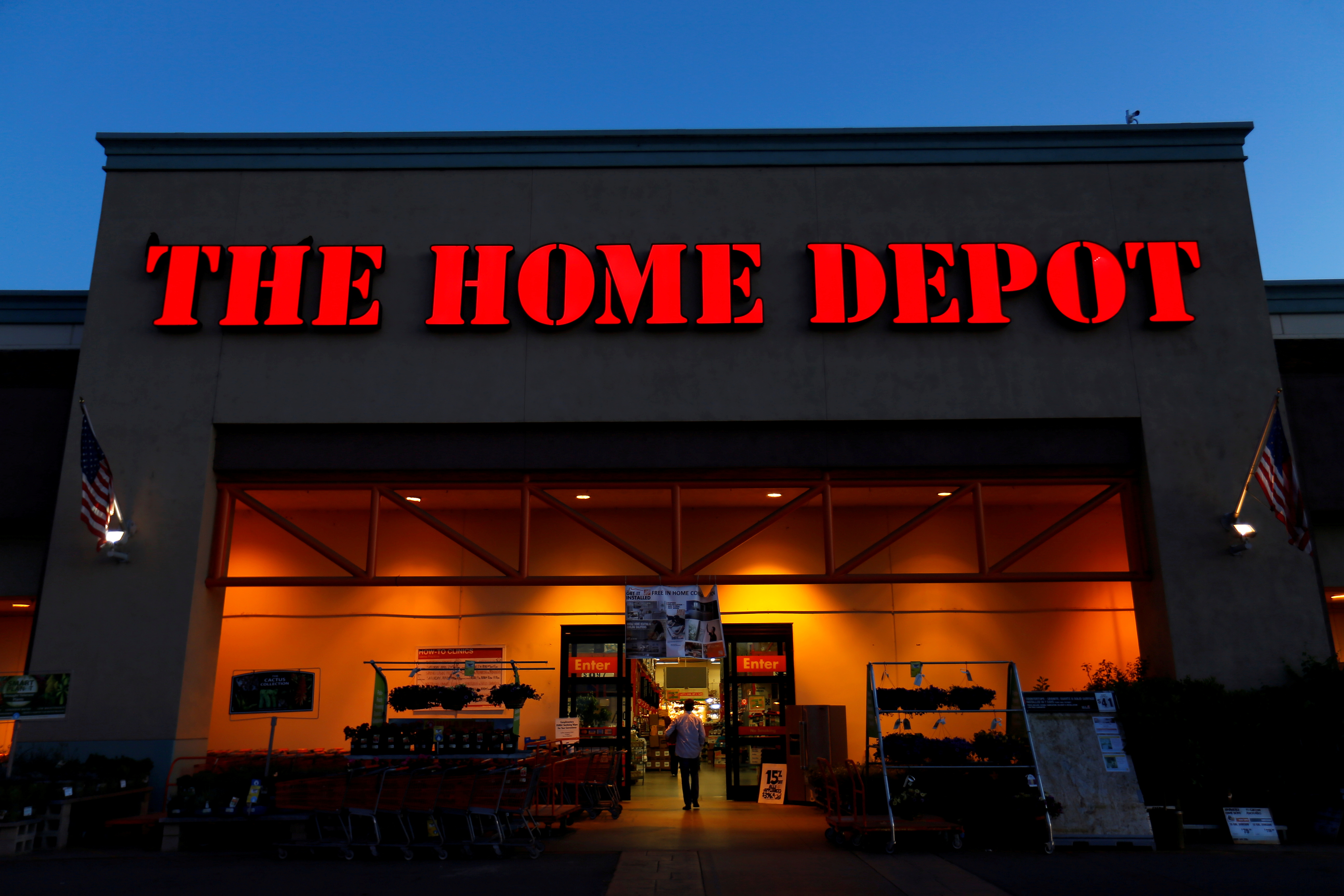 The logo of Home Depot is seen in Encinitas