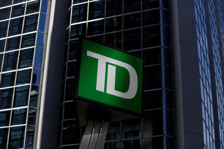 A Toronto-Dominion Bank sign is seen outside of a branch in Ottawa