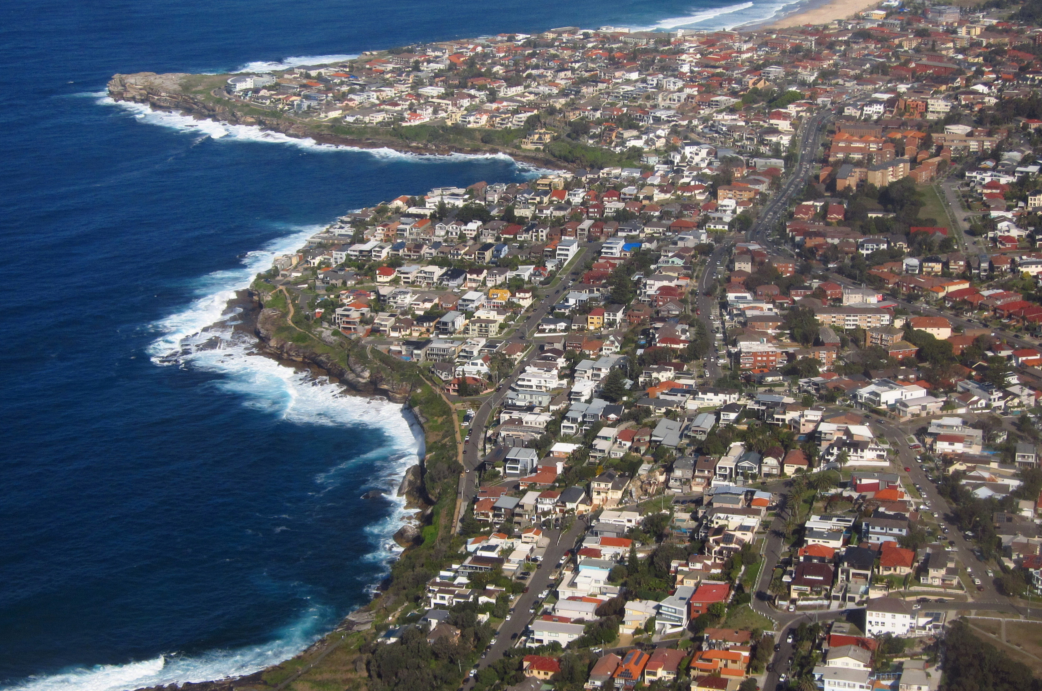 Residential homes can be seen in the coastal Sydney suburb of South Coogee, Australia