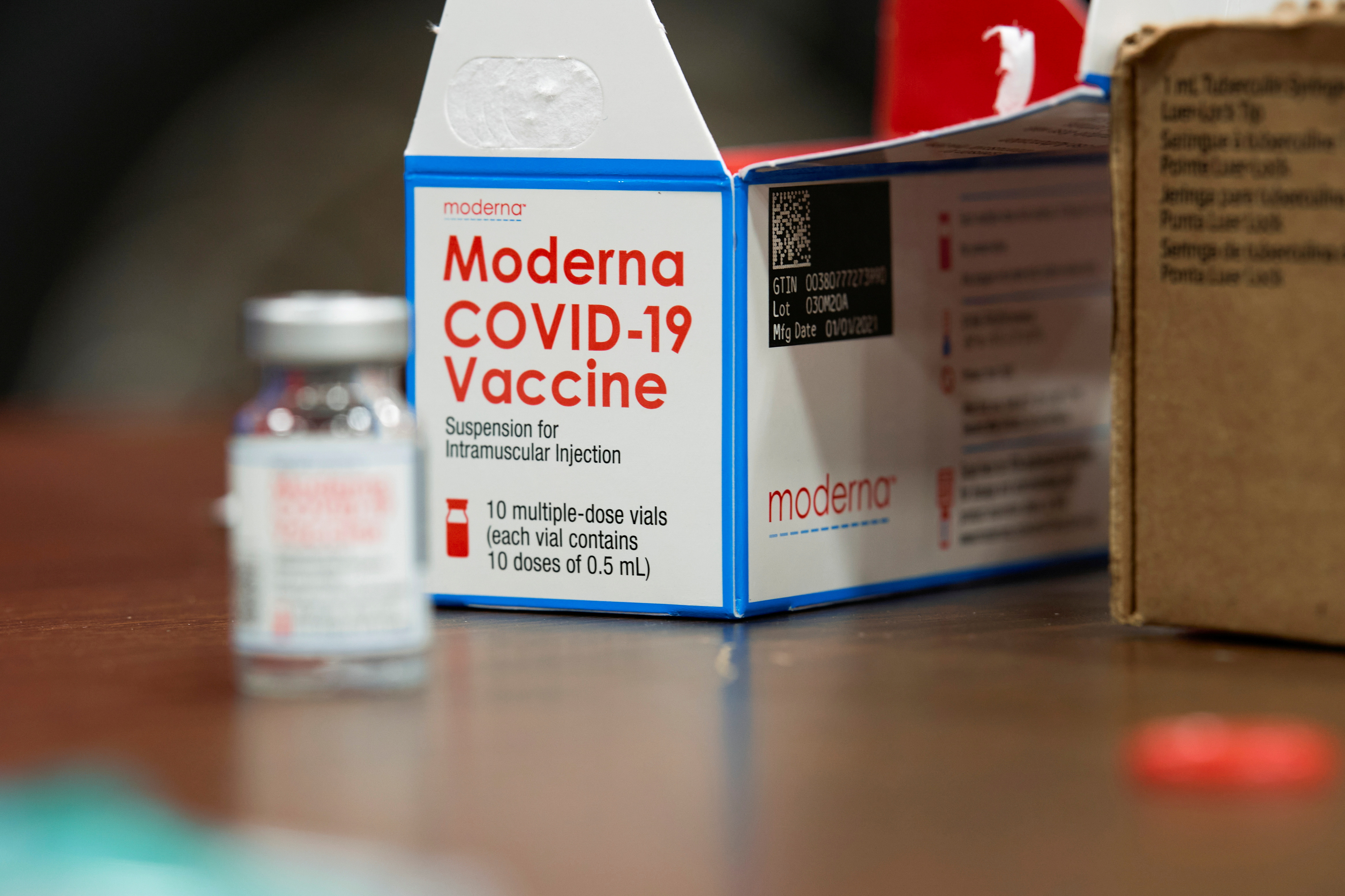 People are inoculated against the coronavirus disease (COVID-19) in Arlington