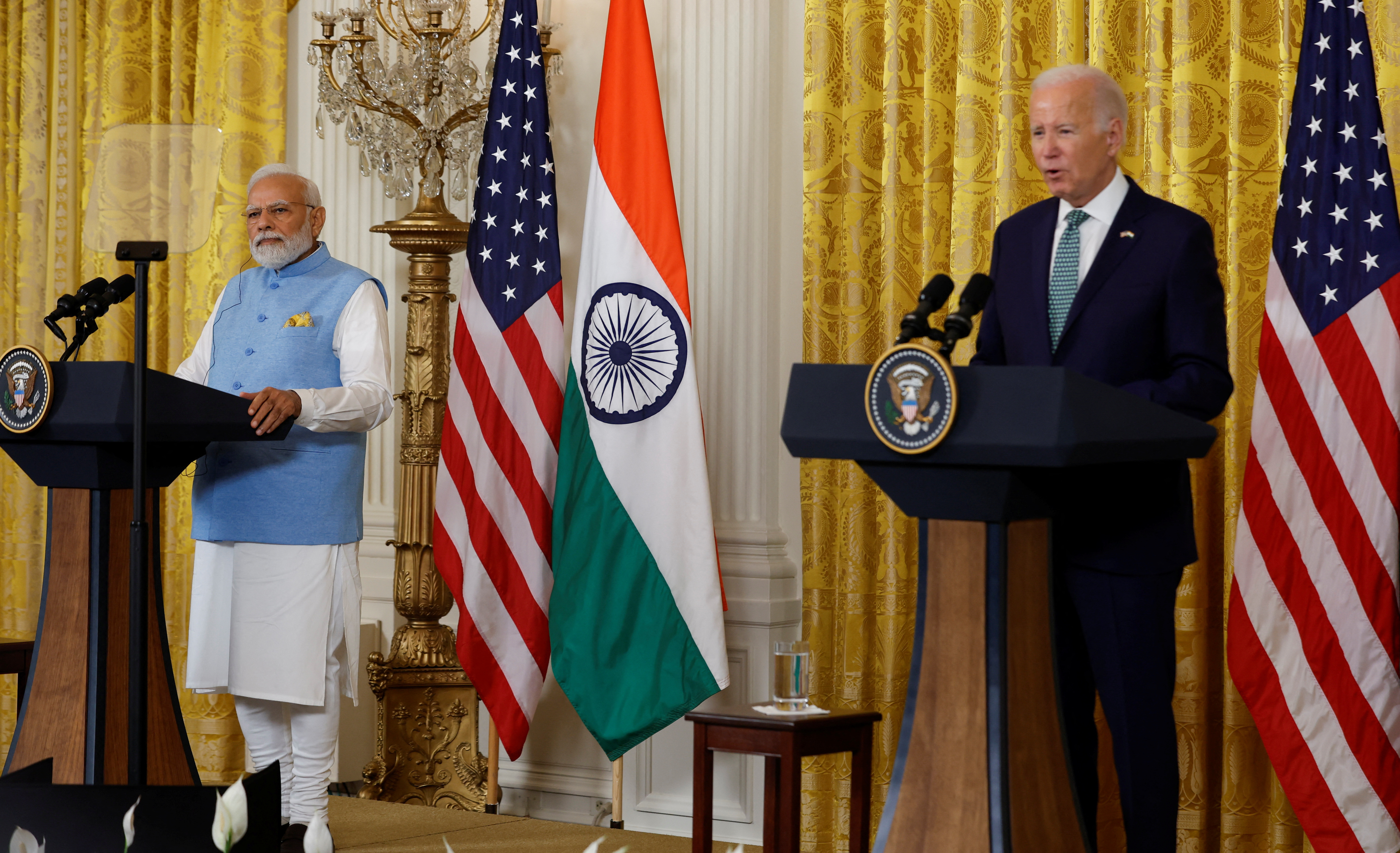 U.S. President Joe Biden and India’s Prime Minister Narendra Modi hold joint press conference at the White House in Washington