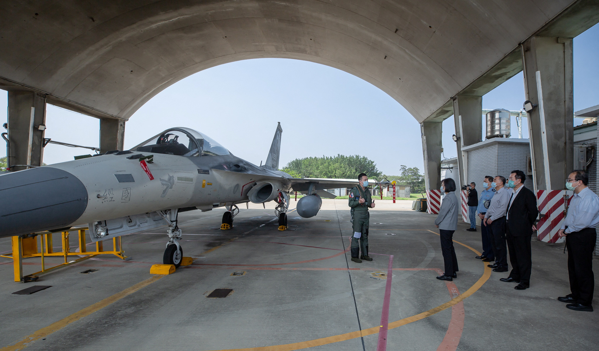 Taiwan President Tsai Ing-wen visits the 3rd Tactical Fighter Wing of Taiwan Air Force in Taichung