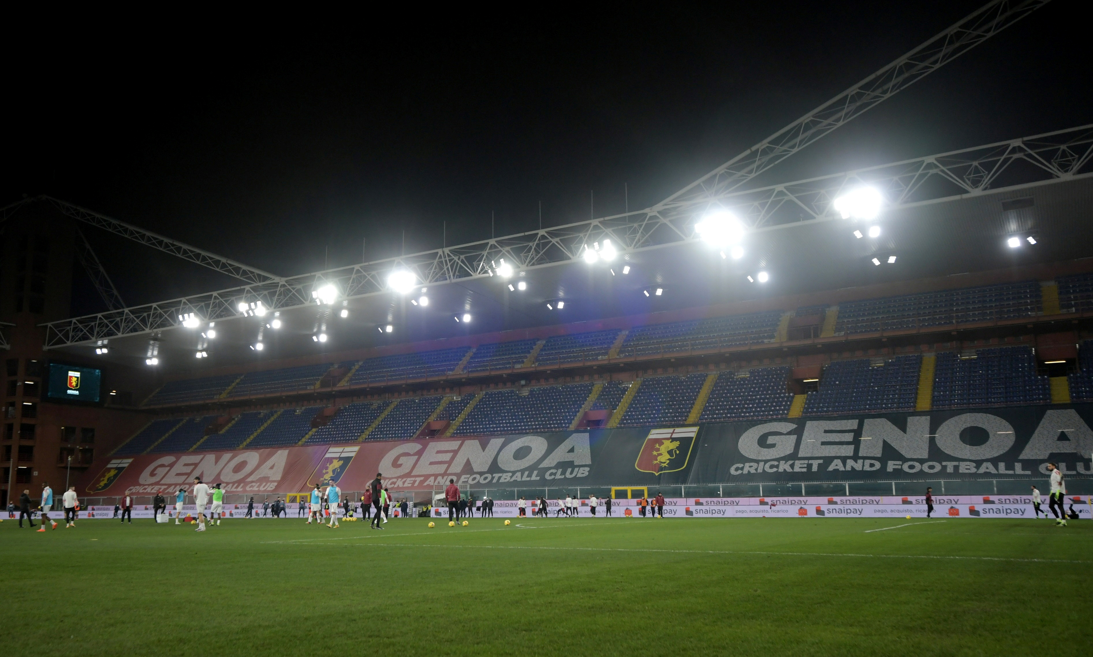 April 24, 2022, GENOA, ITALY: Genoaâ€™s players jubilates after